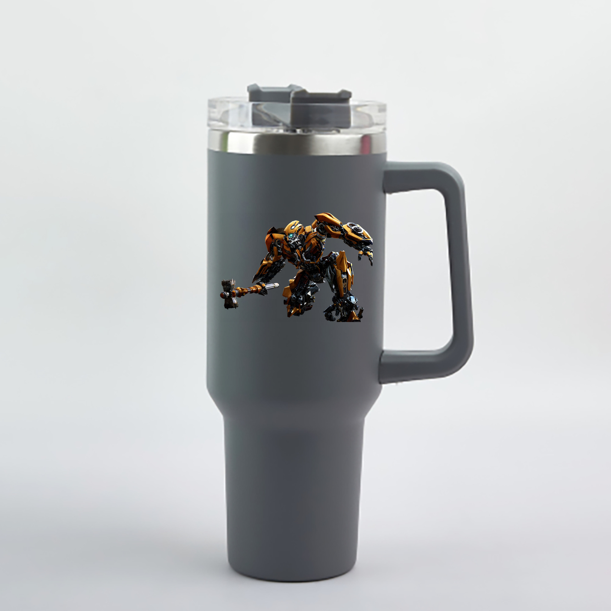 （画像用） Transformers トランスフォーマー 1200mL車用タンブラー - クリスタルステッカー（プラスチックストロー付き）
