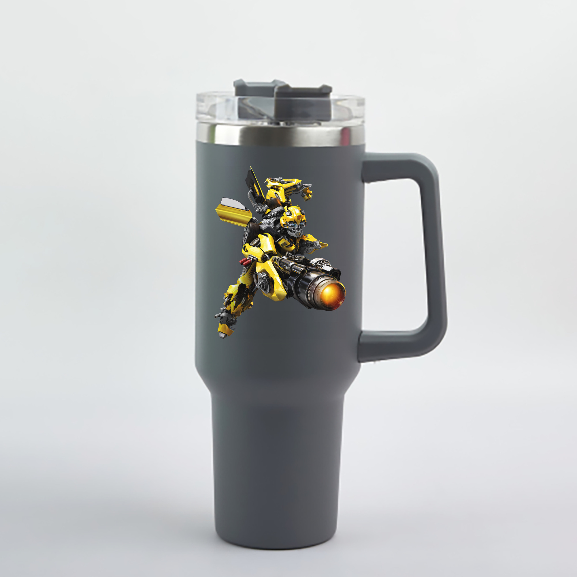 （画像用） Transformers トランスフォーマー 1200mL車用タンブラー - クリスタルステッカー（プラスチックストロー付き）