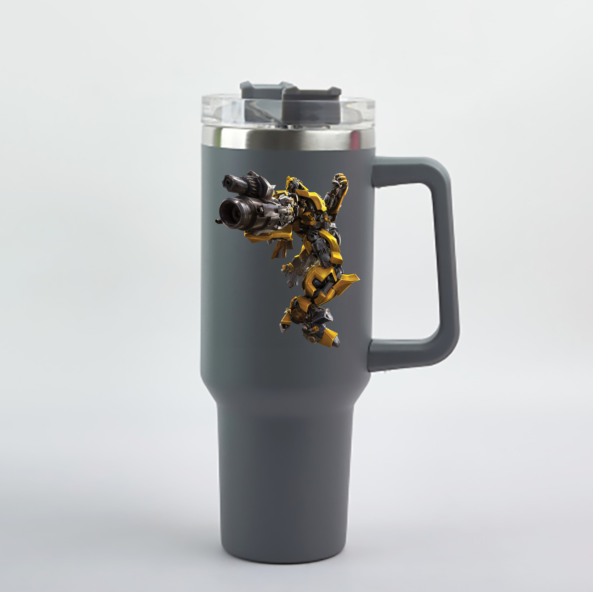 （画像用） Transformers トランスフォーマー 1200mL車用タンブラー - クリスタルステッカー（プラスチックストロー付き）