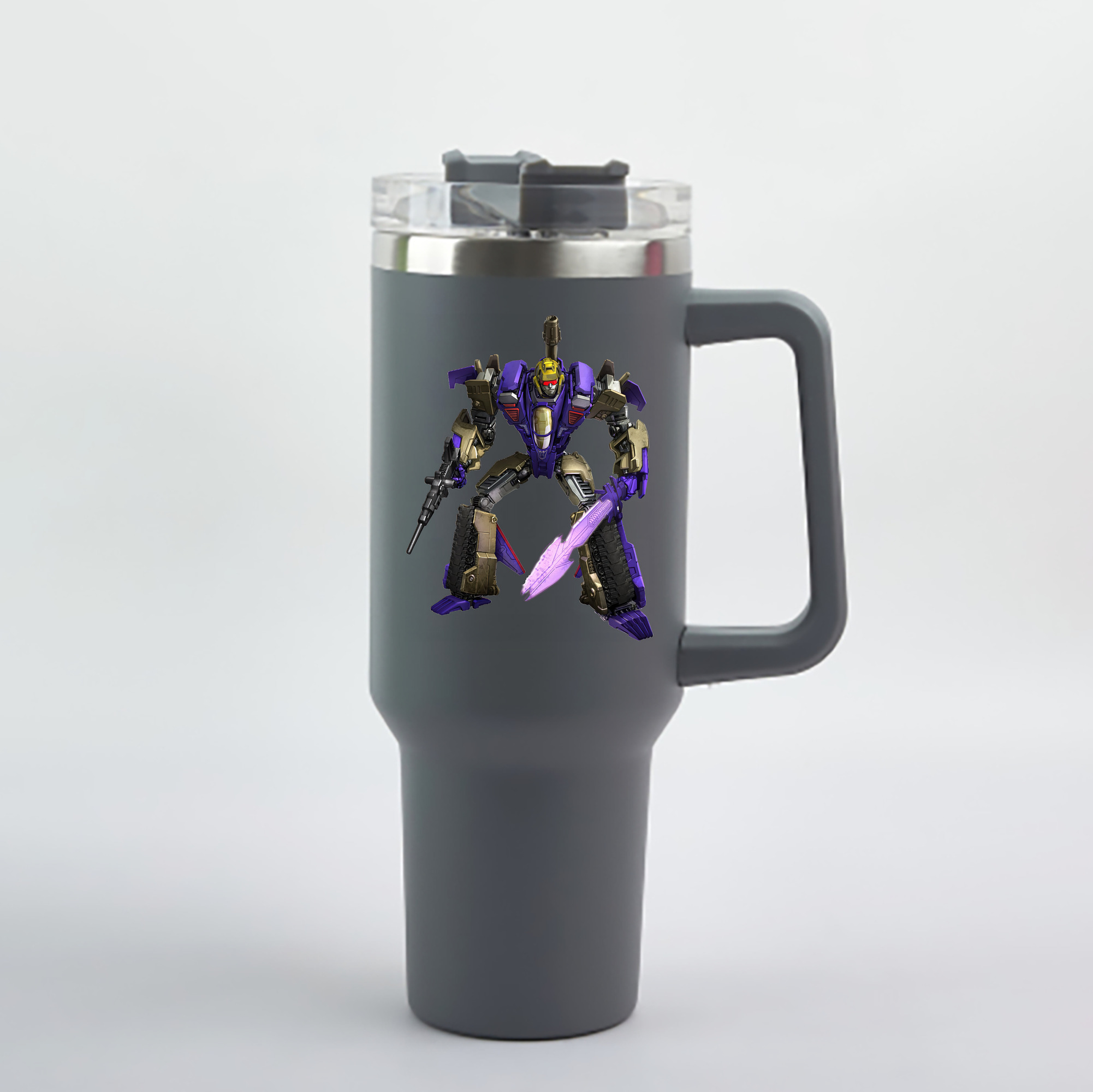 （画像用） Transformers トランスフォーマー 1200mL車用タンブラー - クリスタルステッカー（プラスチックストロー付き）