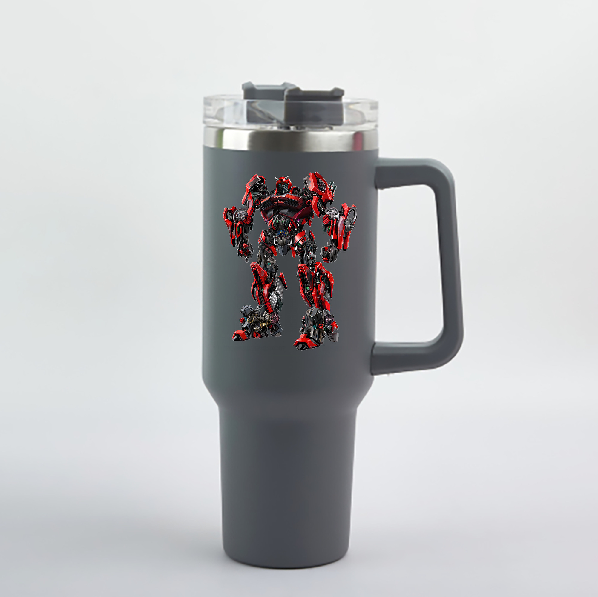 （画像用） Transformers トランスフォーマー 1200mL車用タンブラー - クリスタルステッカー（プラスチックストロー付き）
