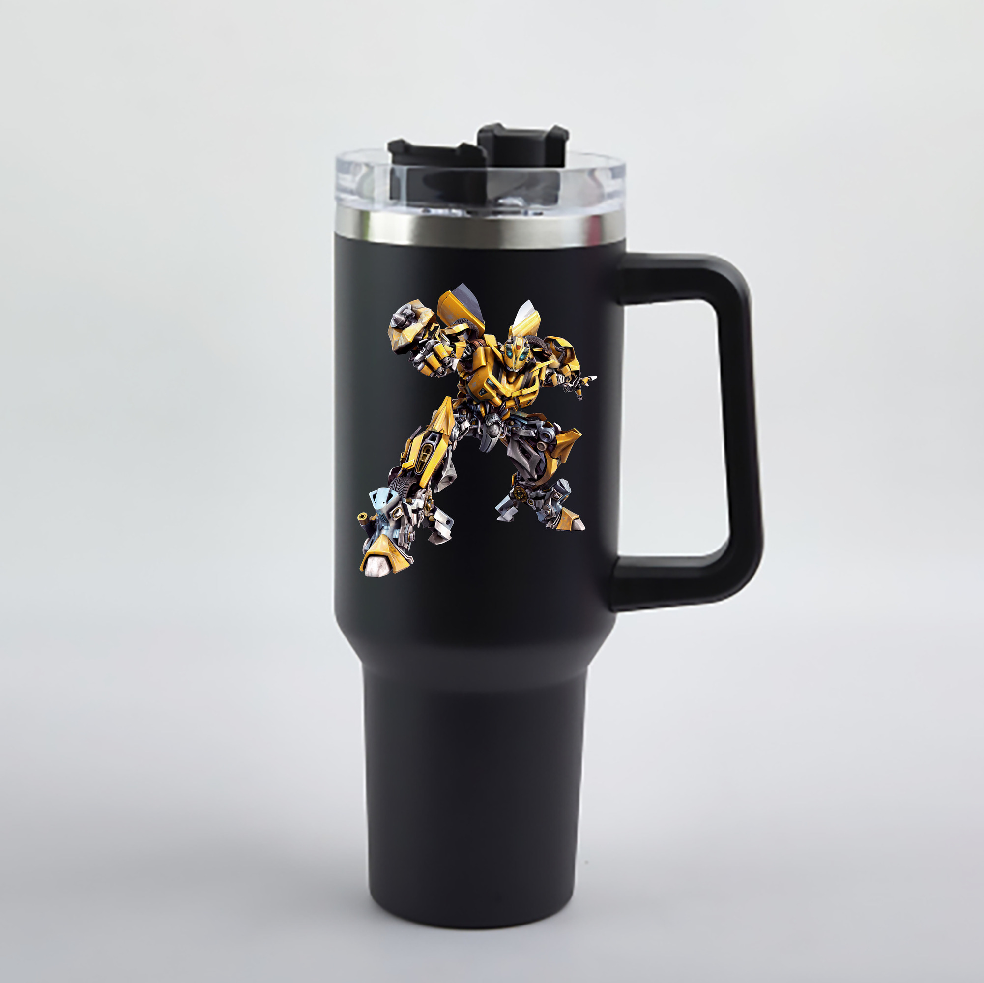 （画像用） Transformers トランスフォーマー 1200mL車用タンブラー - クリスタルステッカー（プラスチックストロー付き）