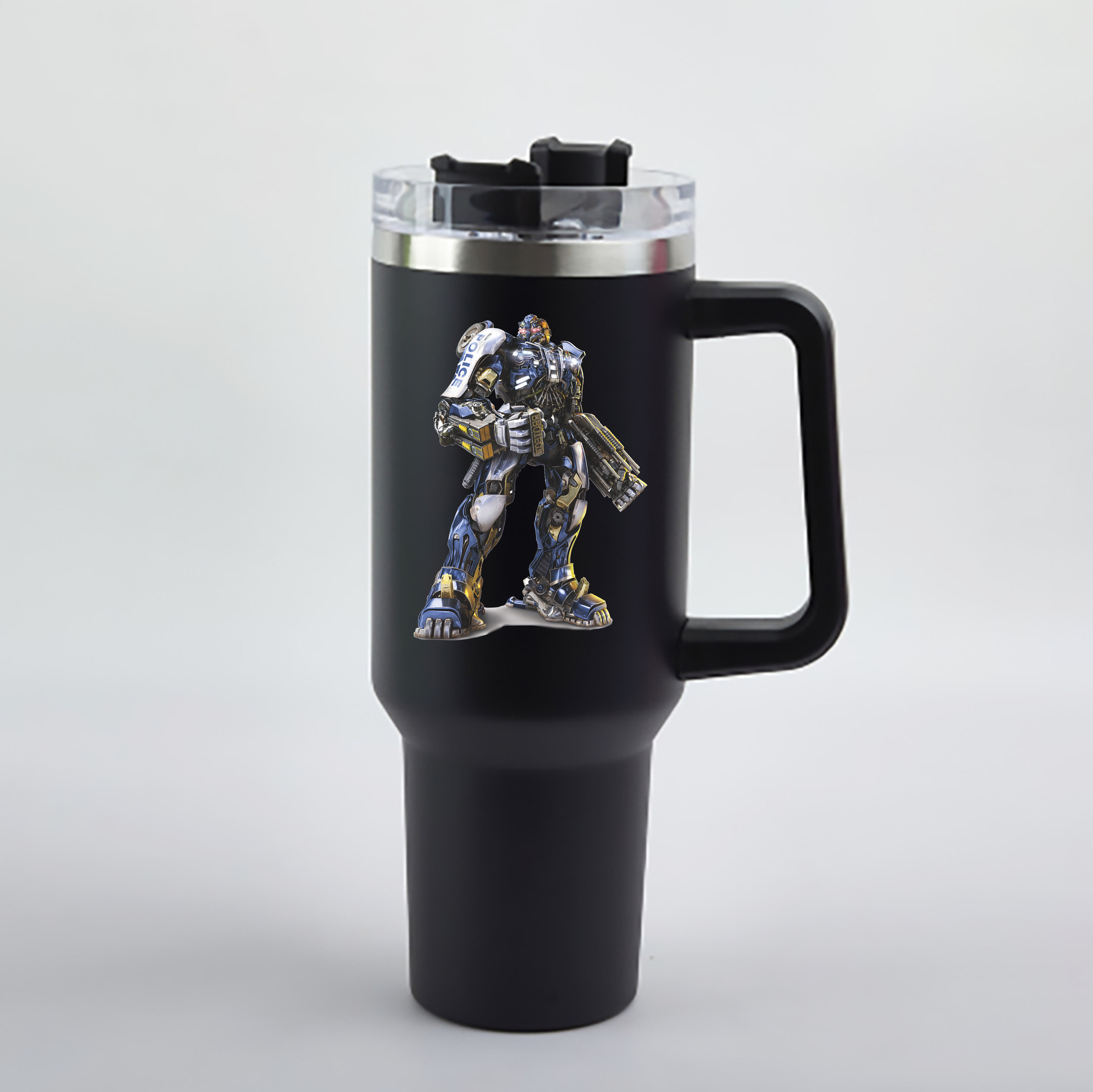 （画像用） Transformers トランスフォーマー 1200mL車用タンブラー - クリスタルステッカー（プラスチックストロー付き）