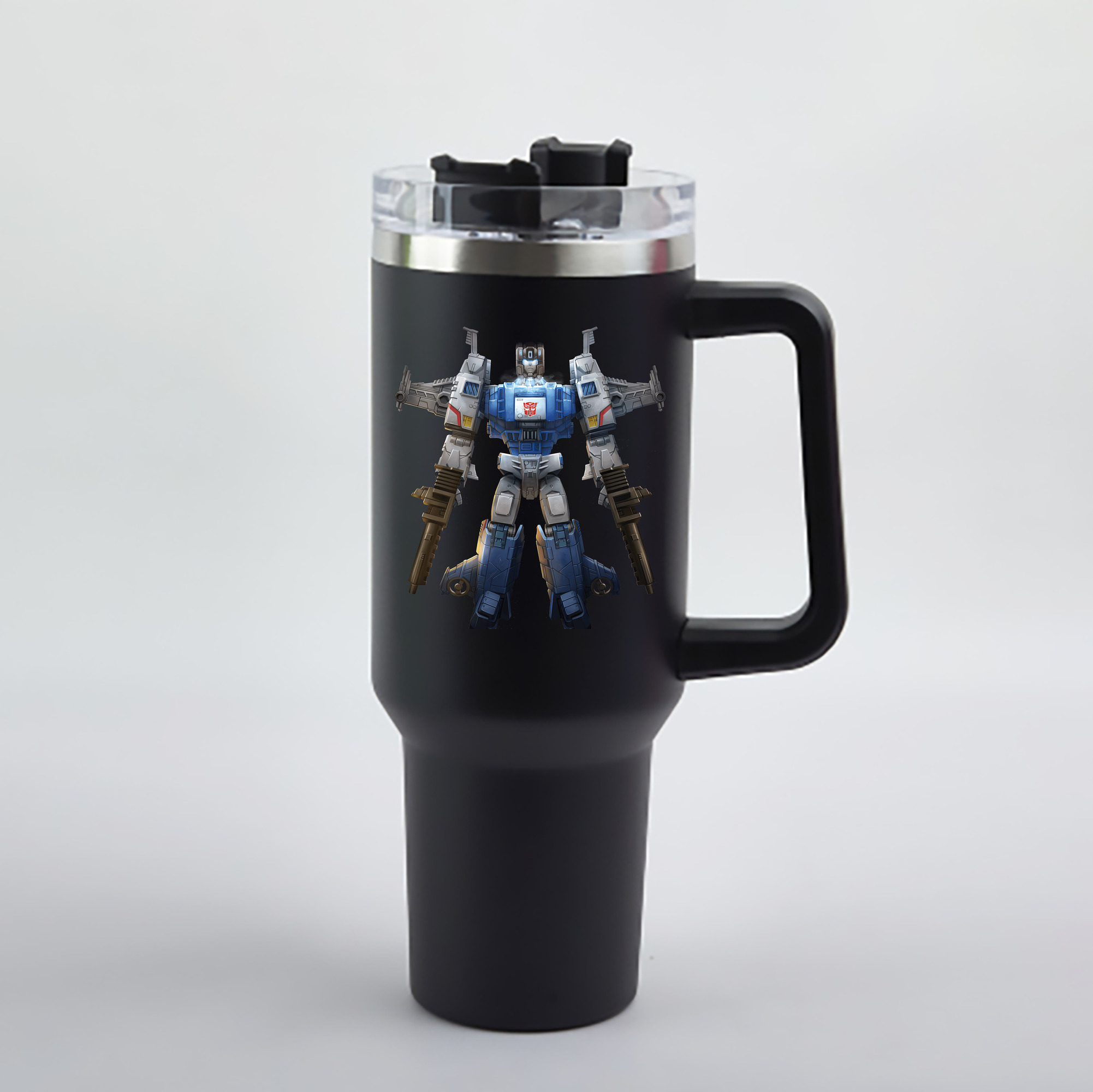 （画像用） Transformers トランスフォーマー 1200mL車用タンブラー - クリスタルステッカー（プラスチックストロー付き）