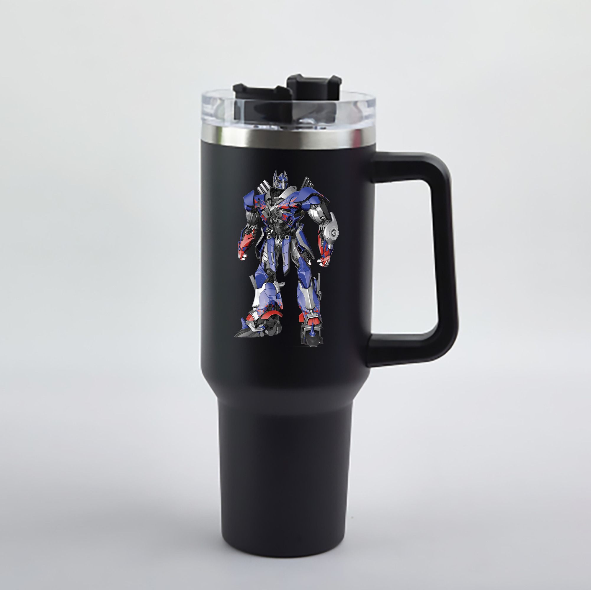 （画像用） Transformers トランスフォーマー 1200mL車用タンブラー - クリスタルステッカー（プラスチックストロー付き）