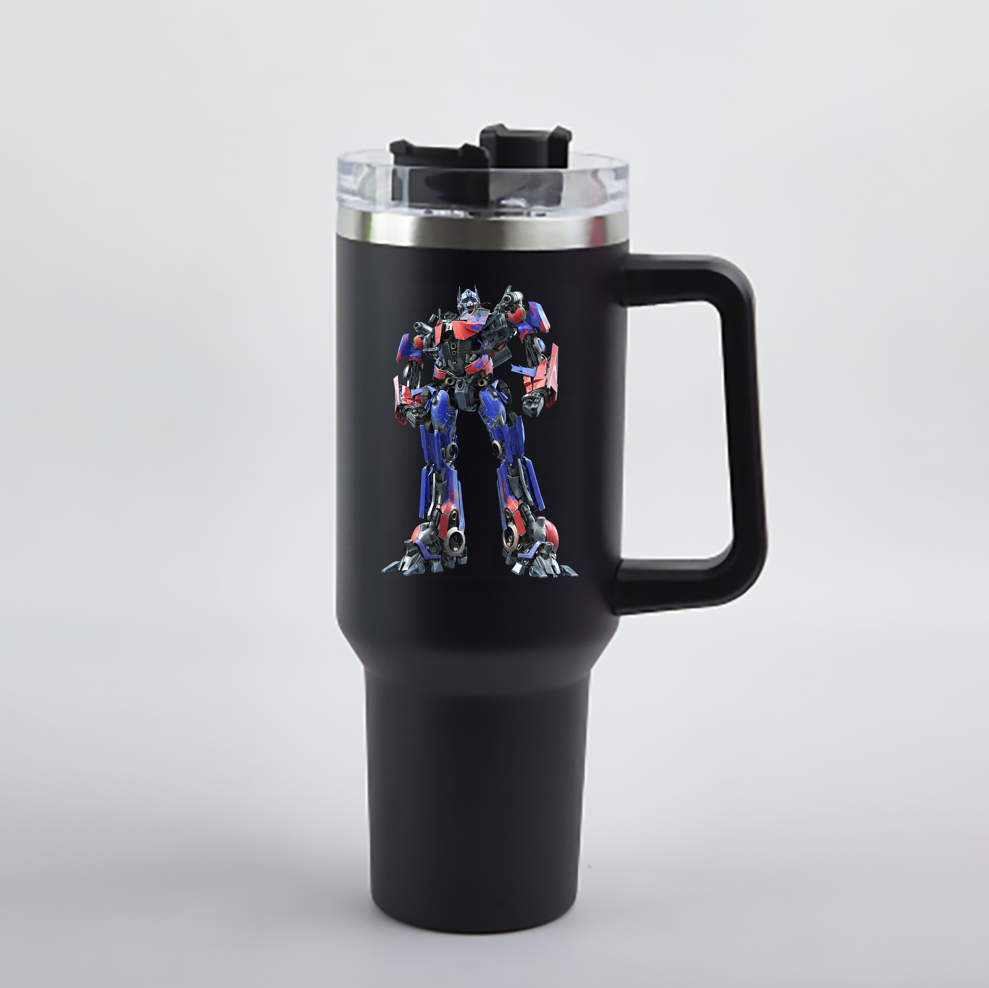 （画像用） Transformers トランスフォーマー 1200mL車用タンブラー - クリスタルステッカー（プラスチックストロー付き）