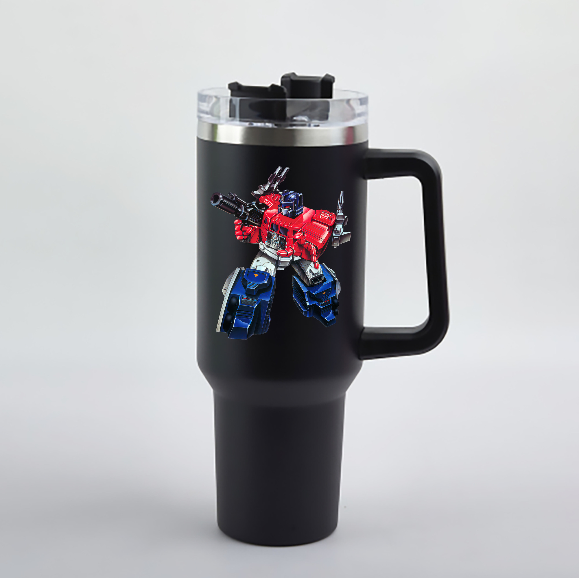 （画像用） Transformers トランスフォーマー 1200mL車用タンブラー - クリスタルステッカー（プラスチックストロー付き）