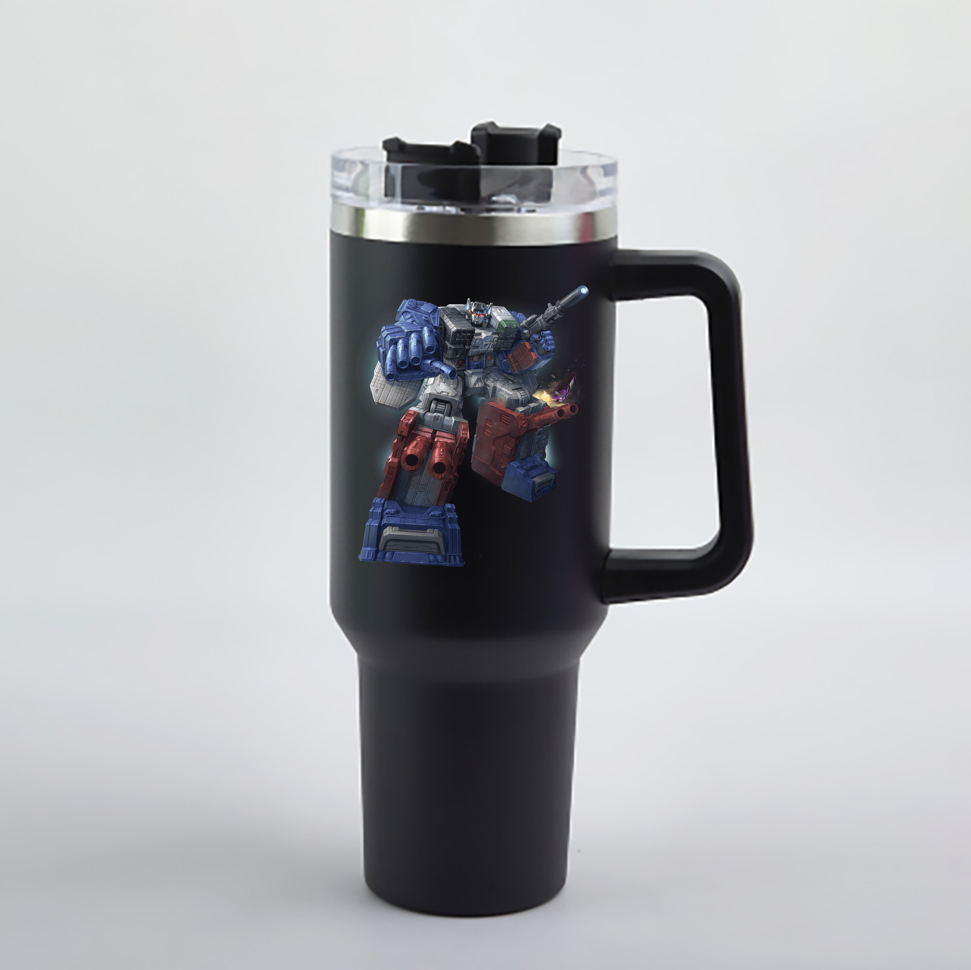 （画像用） Transformers トランスフォーマー 1200mL車用タンブラー - クリスタルステッカー（プラスチックストロー付き）