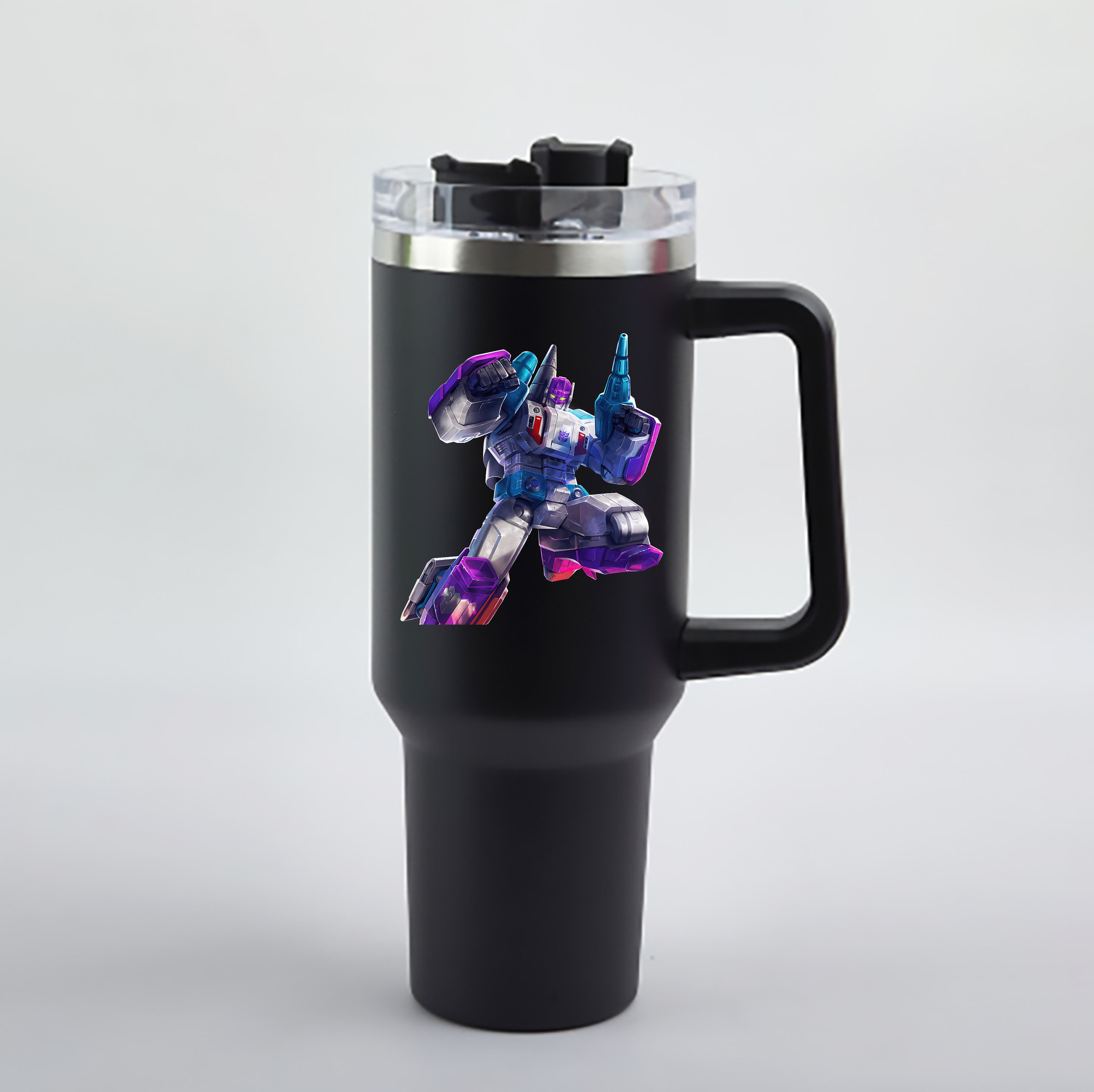 （画像用） Transformers トランスフォーマー 1200mL車用タンブラー - クリスタルステッカー（プラスチックストロー付き）