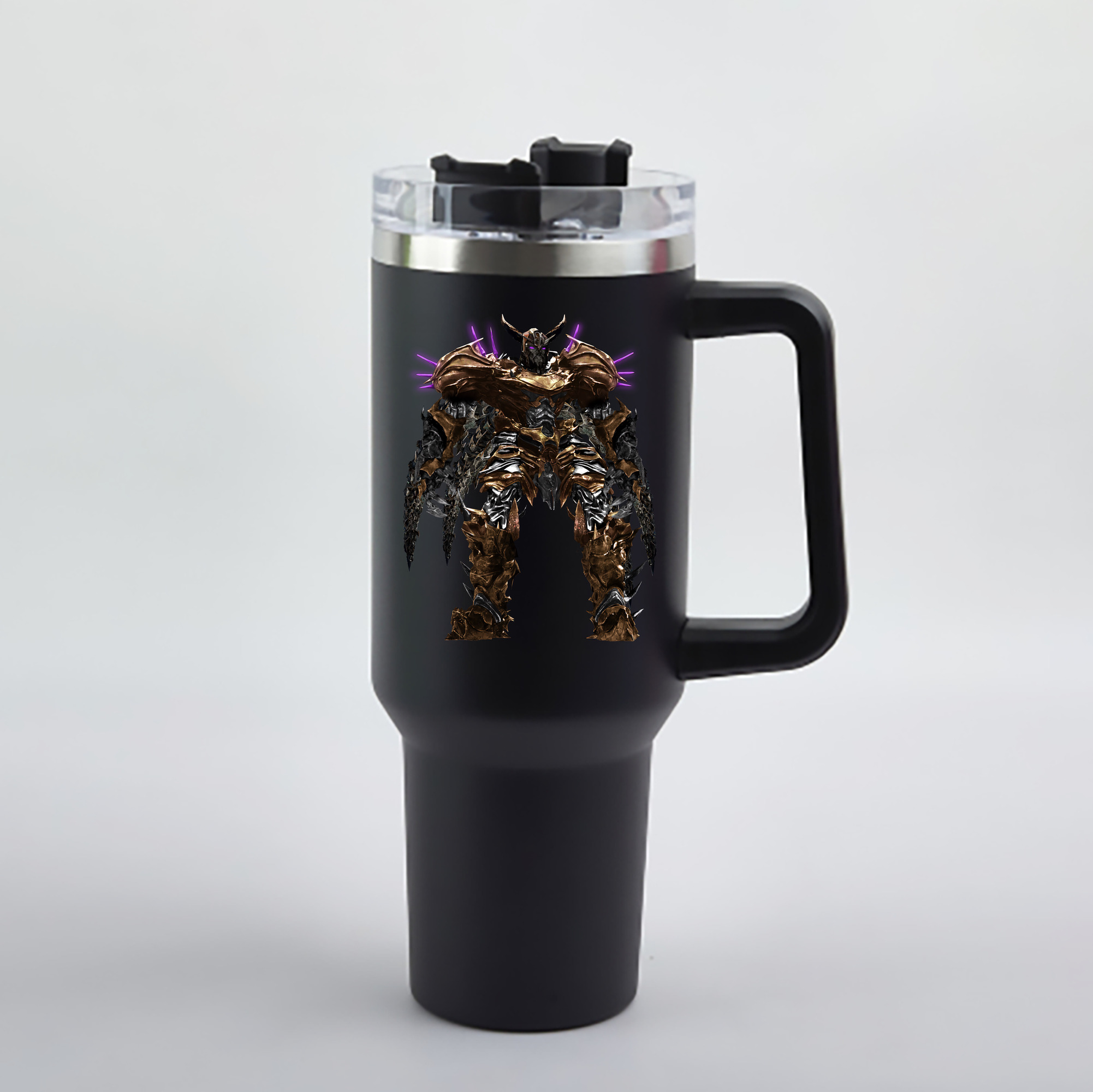（画像用） Transformers トランスフォーマー 1200mL車用タンブラー - クリスタルステッカー（プラスチックストロー付き）