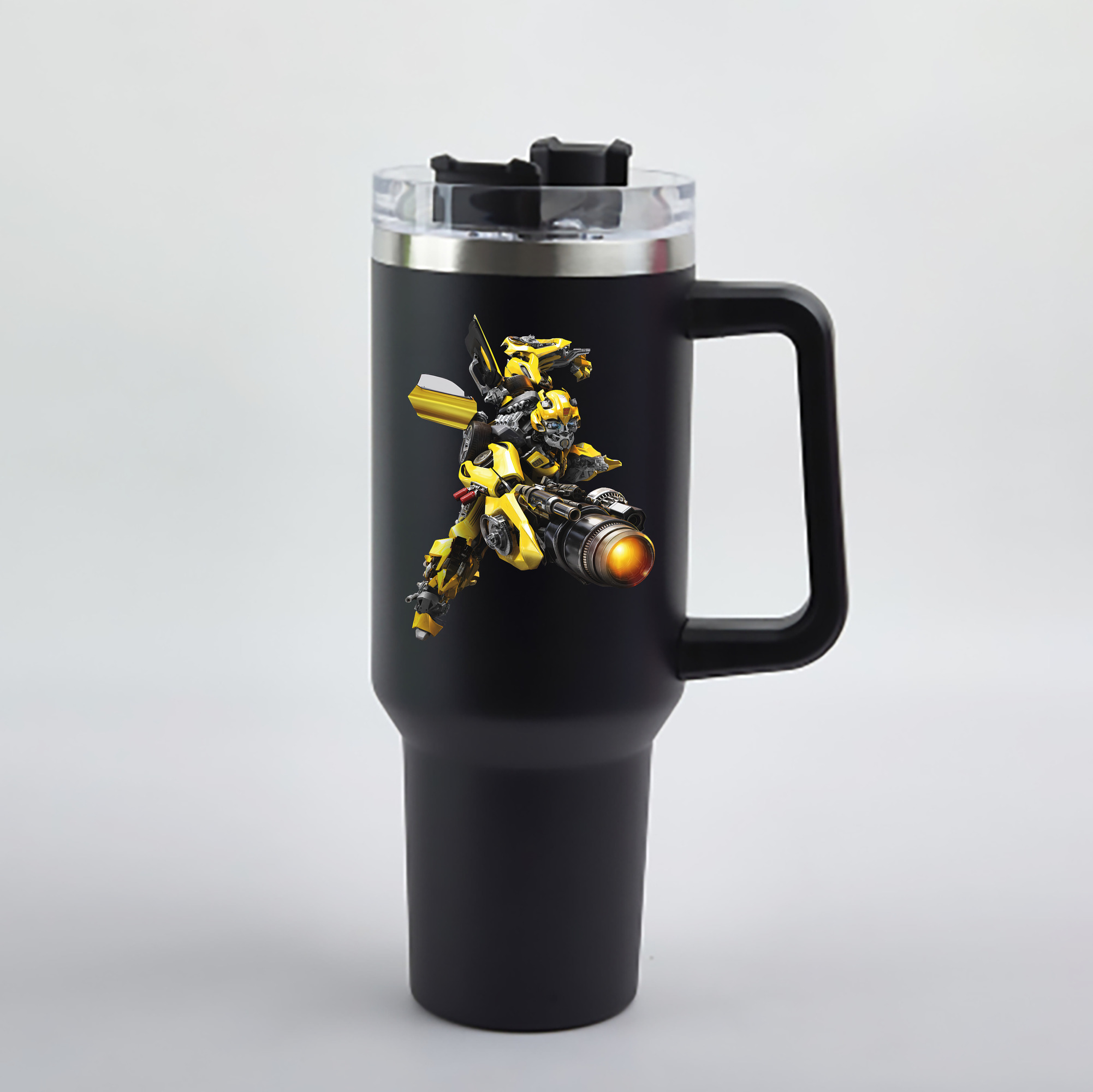 （画像用） Transformers トランスフォーマー 1200mL車用タンブラー - クリスタルステッカー（プラスチックストロー付き）
