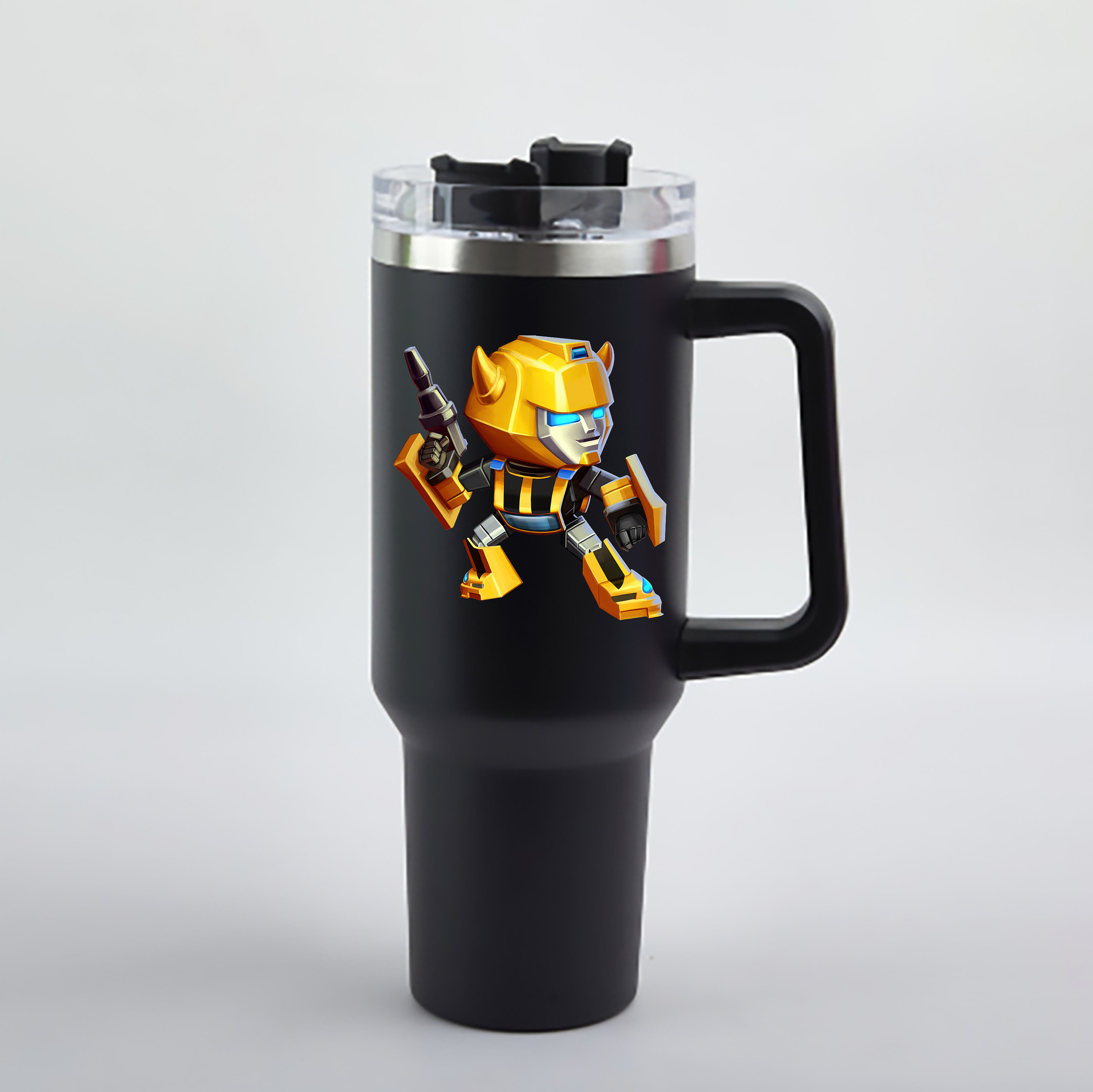 （画像用） Transformers トランスフォーマー 1200mL車用タンブラー - クリスタルステッカー（プラスチックストロー付き）