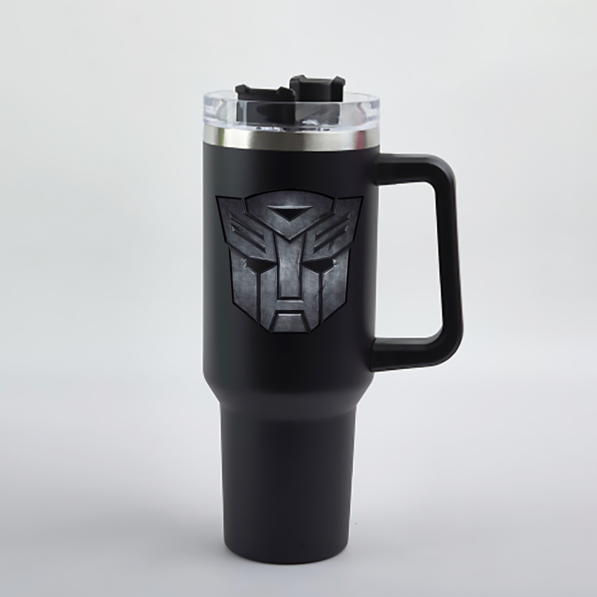 （画像用） Transformers トランスフォーマー 1200mL車用タンブラー - クリスタルステッカー（プラスチックストロー付き）