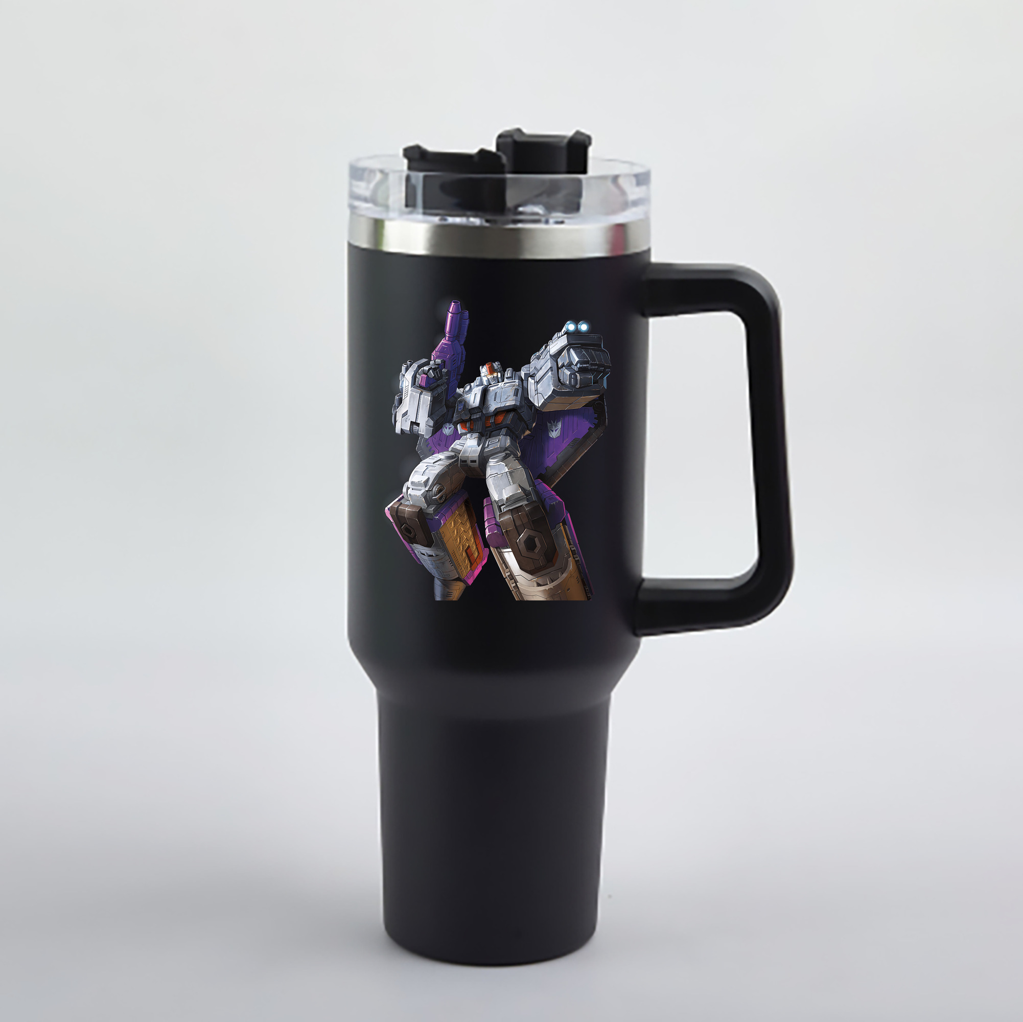 （画像用） Transformers トランスフォーマー 1200mL車用タンブラー - クリスタルステッカー（プラスチックストロー付き）