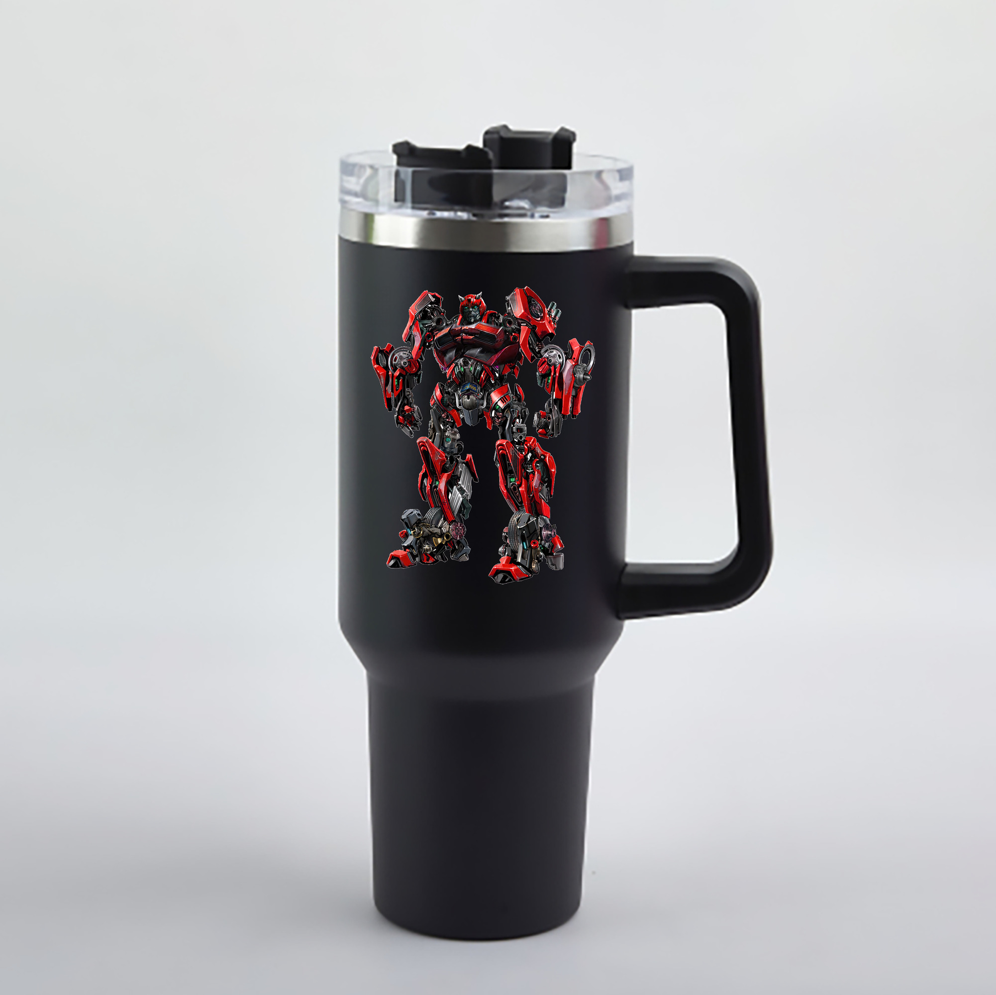 （画像用） Transformers トランスフォーマー 1200mL車用タンブラー - クリスタルステッカー（プラスチックストロー付き）