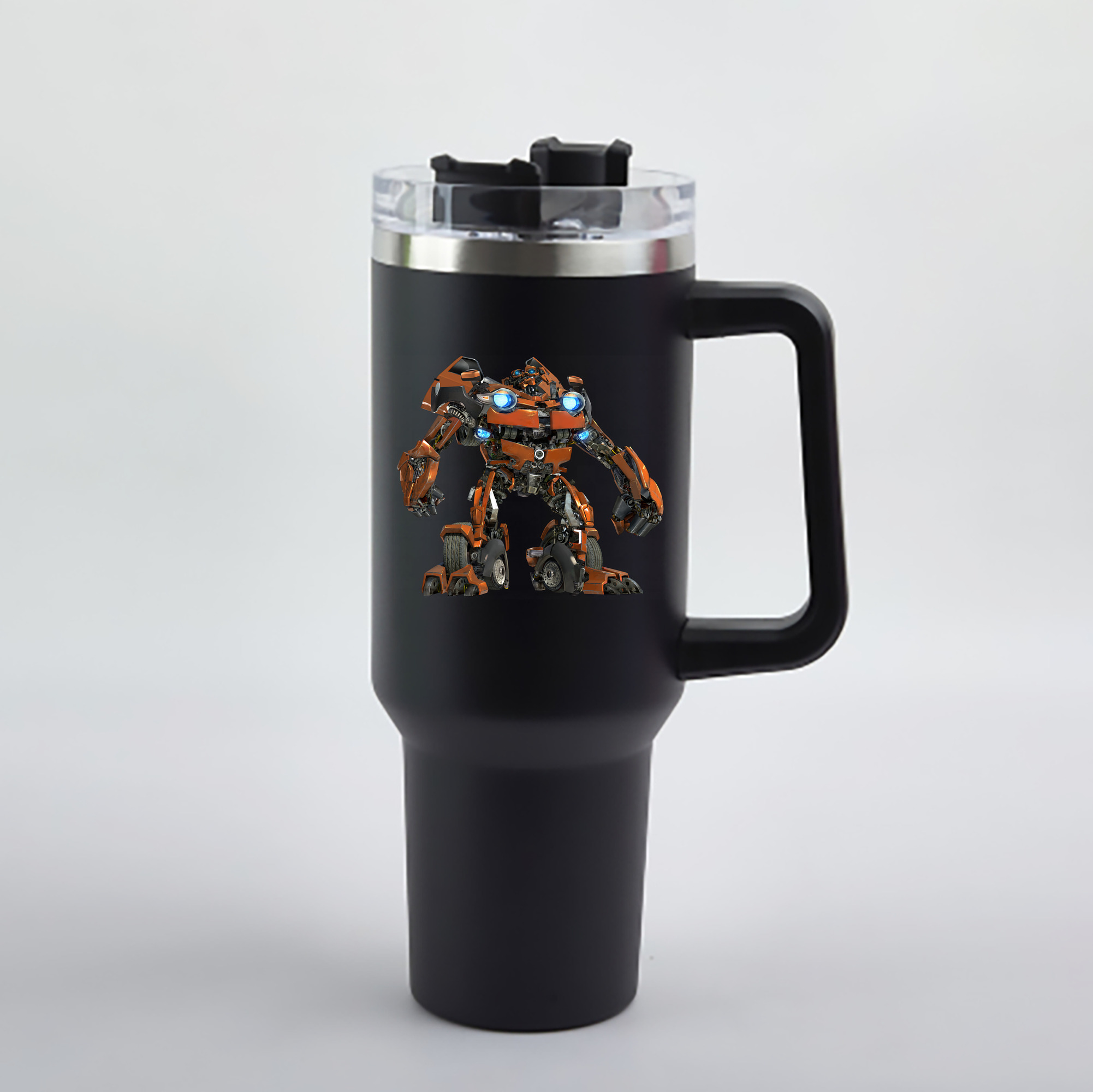 （画像用） Transformers トランスフォーマー 1200mL車用タンブラー - クリスタルステッカー（プラスチックストロー付き）