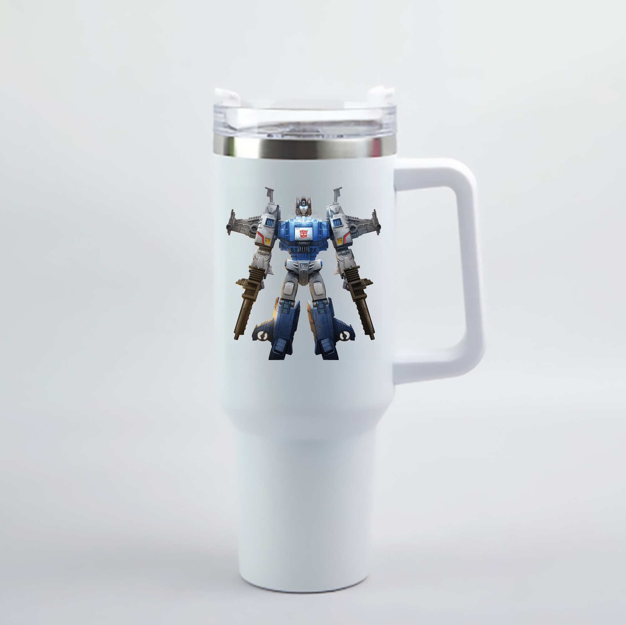 （画像用） Transformers トランスフォーマー 1200mL車用タンブラー - クリスタルステッカー（プラスチックストロー付き）