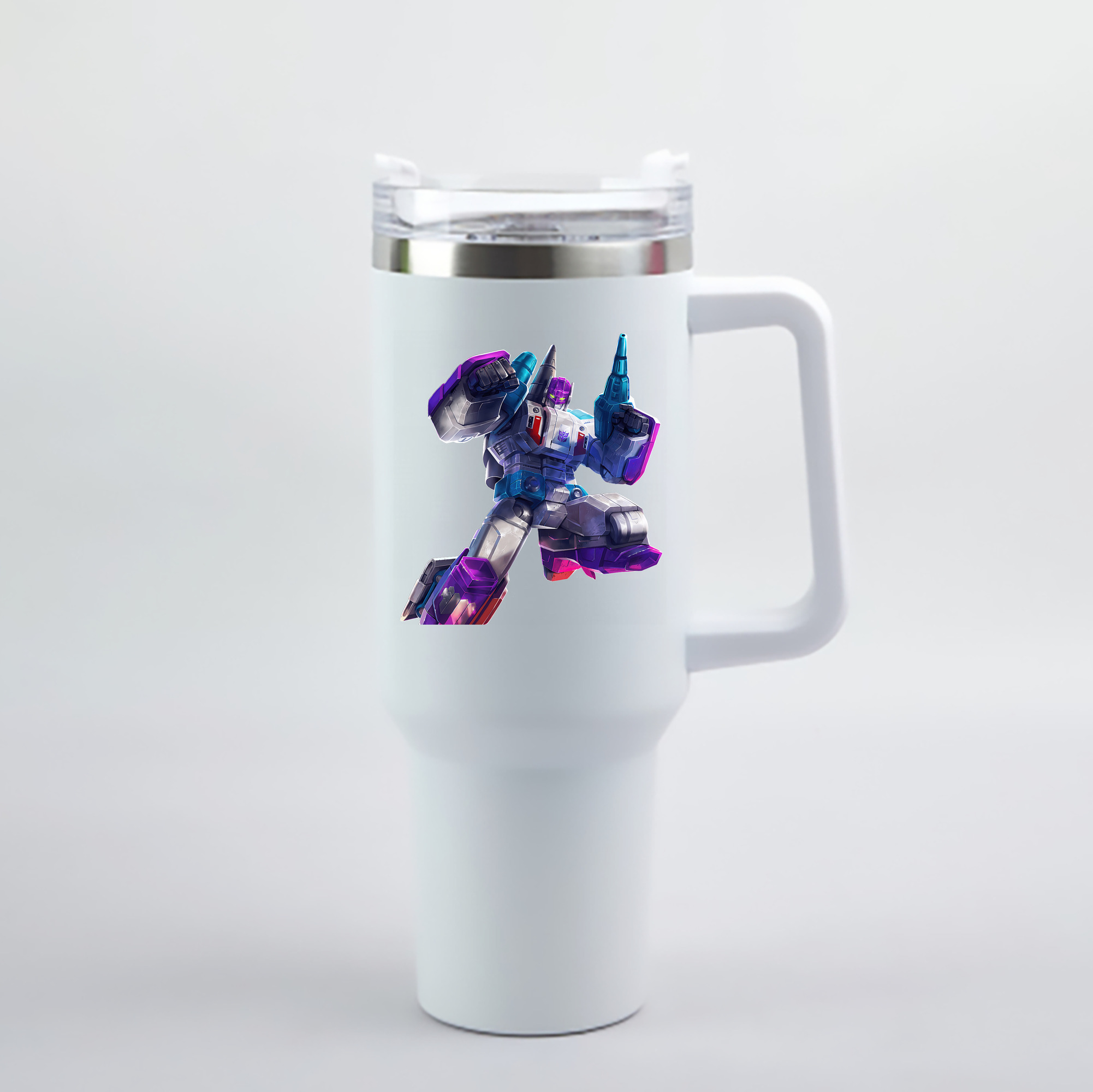 （画像用） Transformers トランスフォーマー 1200mL車用タンブラー - クリスタルステッカー（プラスチックストロー付き）