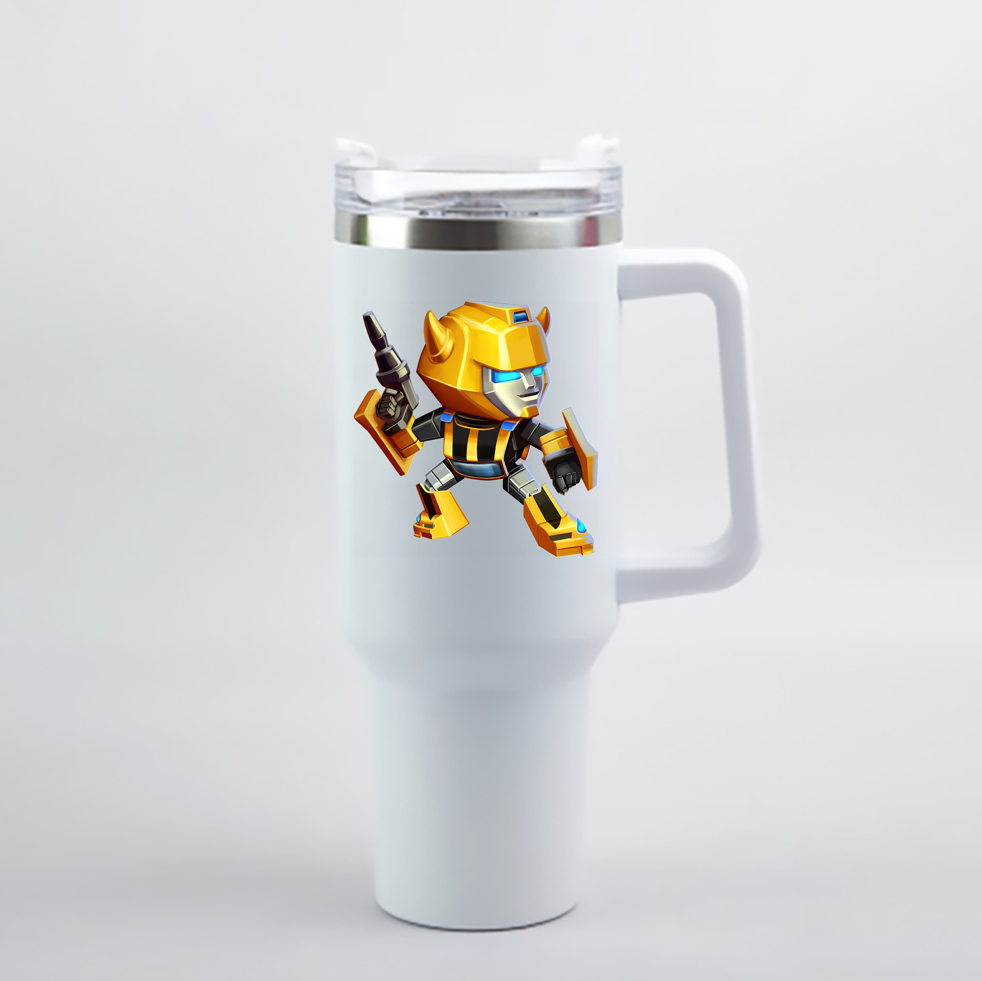 （画像用） Transformers トランスフォーマー 1200mL車用タンブラー - クリスタルステッカー（プラスチックストロー付き）