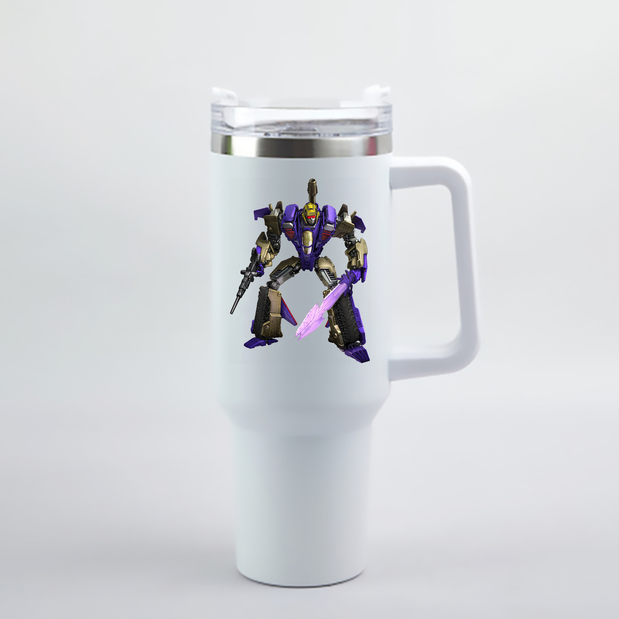 （画像用） Transformers トランスフォーマー 1200mL車用タンブラー - クリスタルステッカー（プラスチックストロー付き）