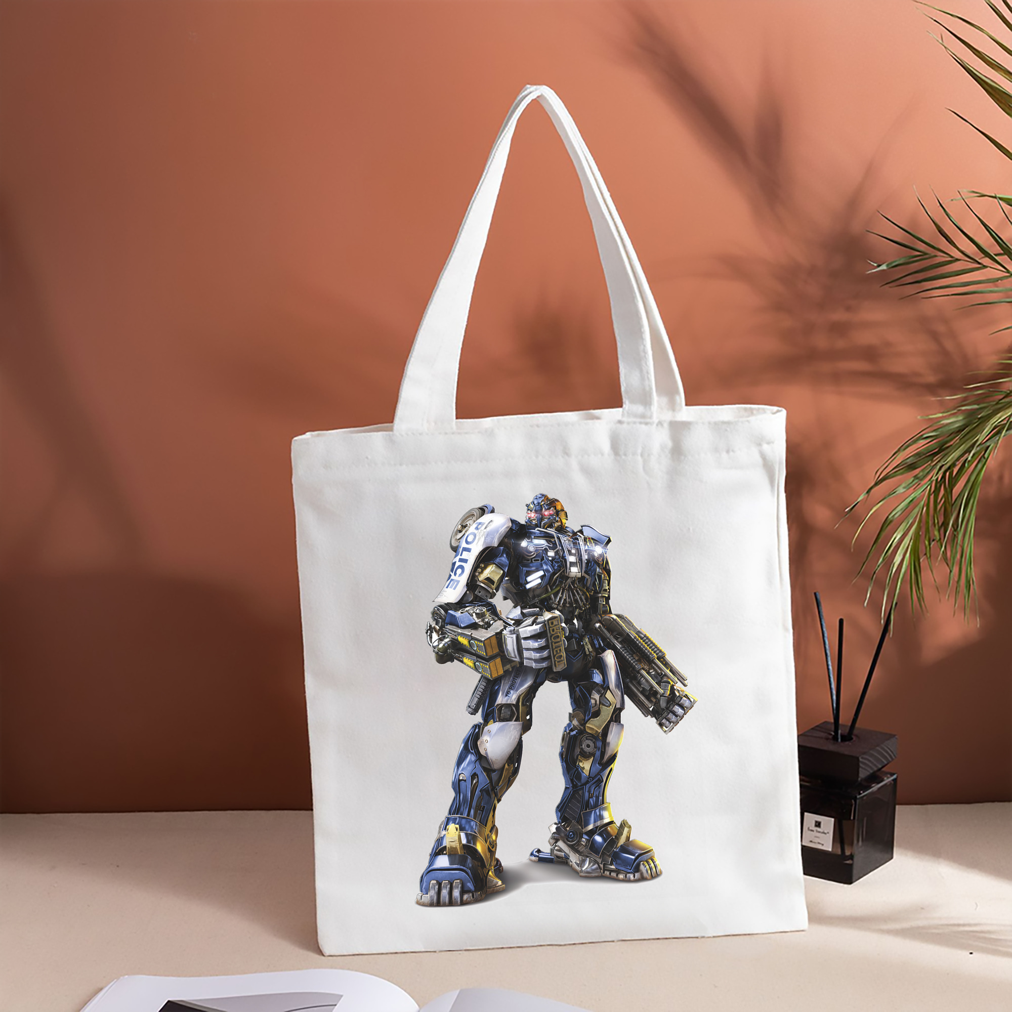 Transformers トランスフォーマー 縦型キャンバス生地手提げバッグ　トートバッグ