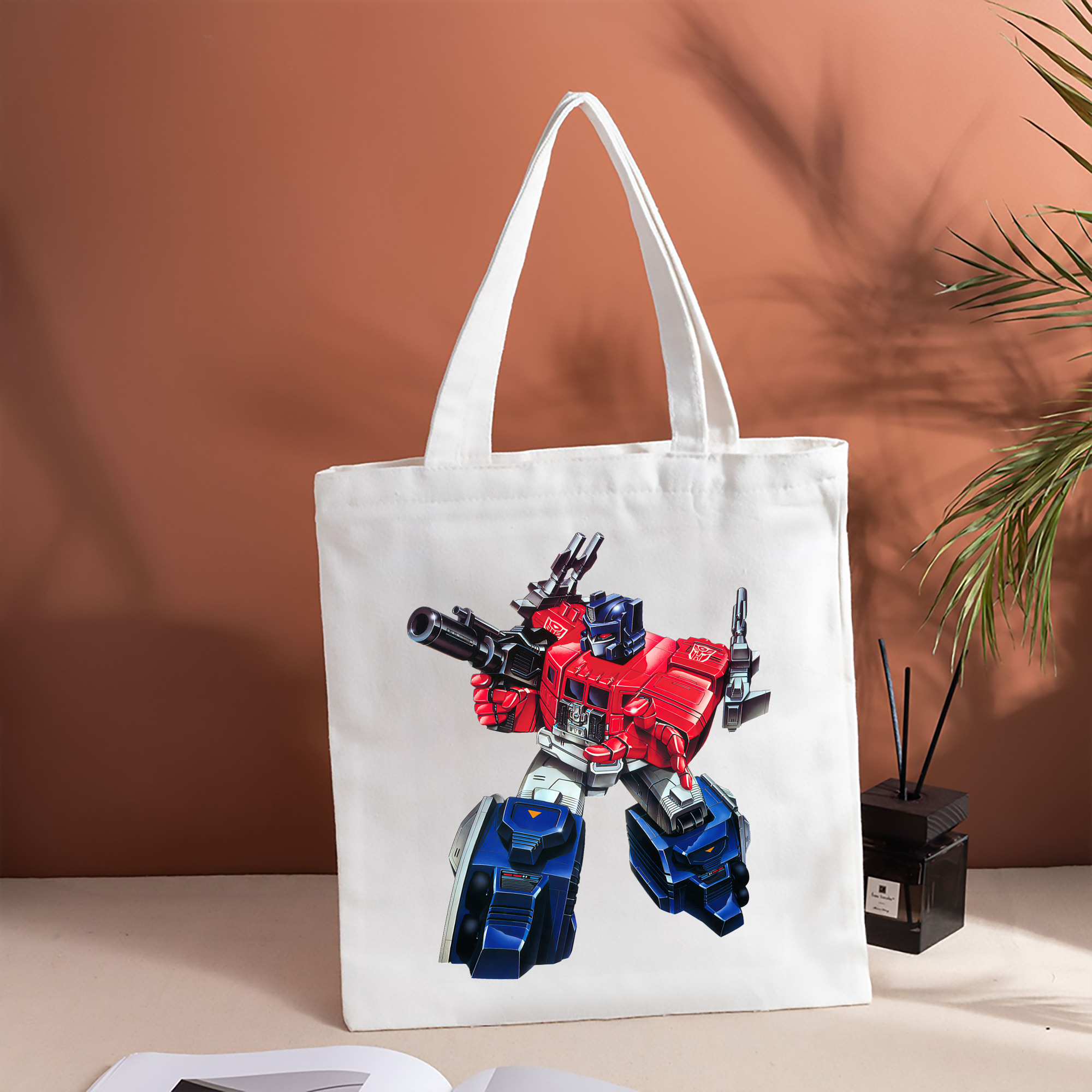 Transformers トランスフォーマー 縦型キャンバス生地手提げバッグ　トートバッグ