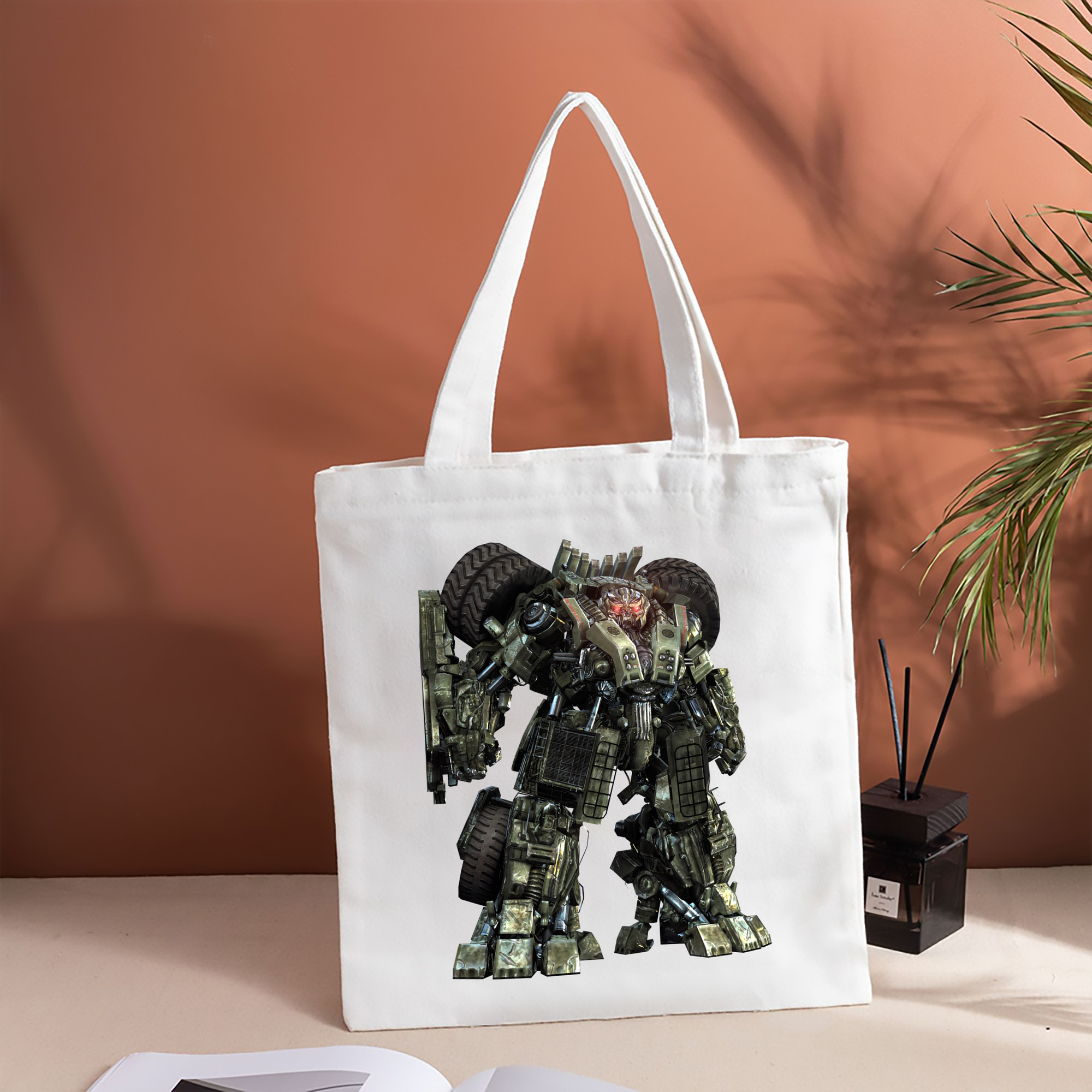 Transformers トランスフォーマー 縦型キャンバス生地手提げバッグ　トートバッグ