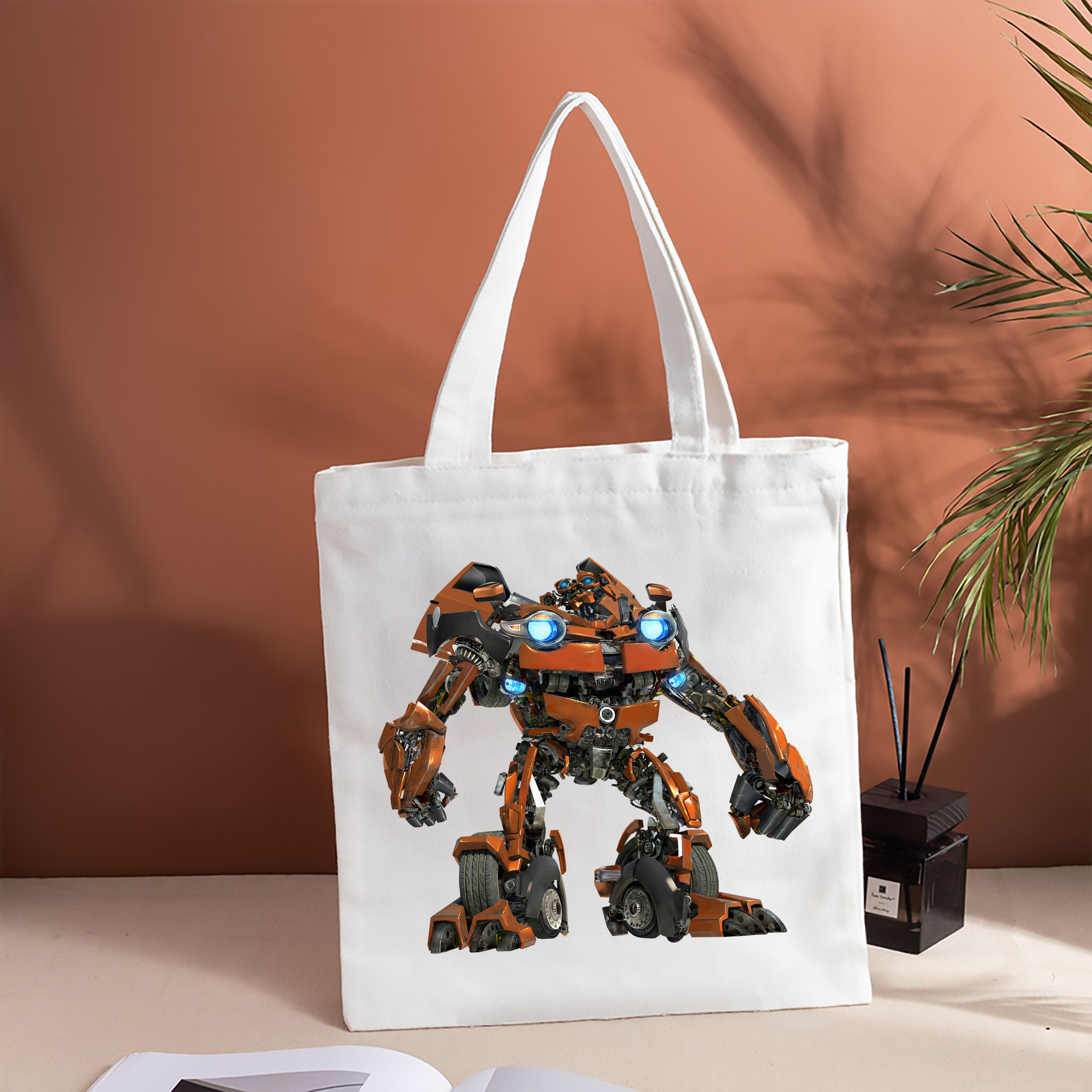 Transformers トランスフォーマー 縦型キャンバス生地手提げバッグ　トートバッグ
