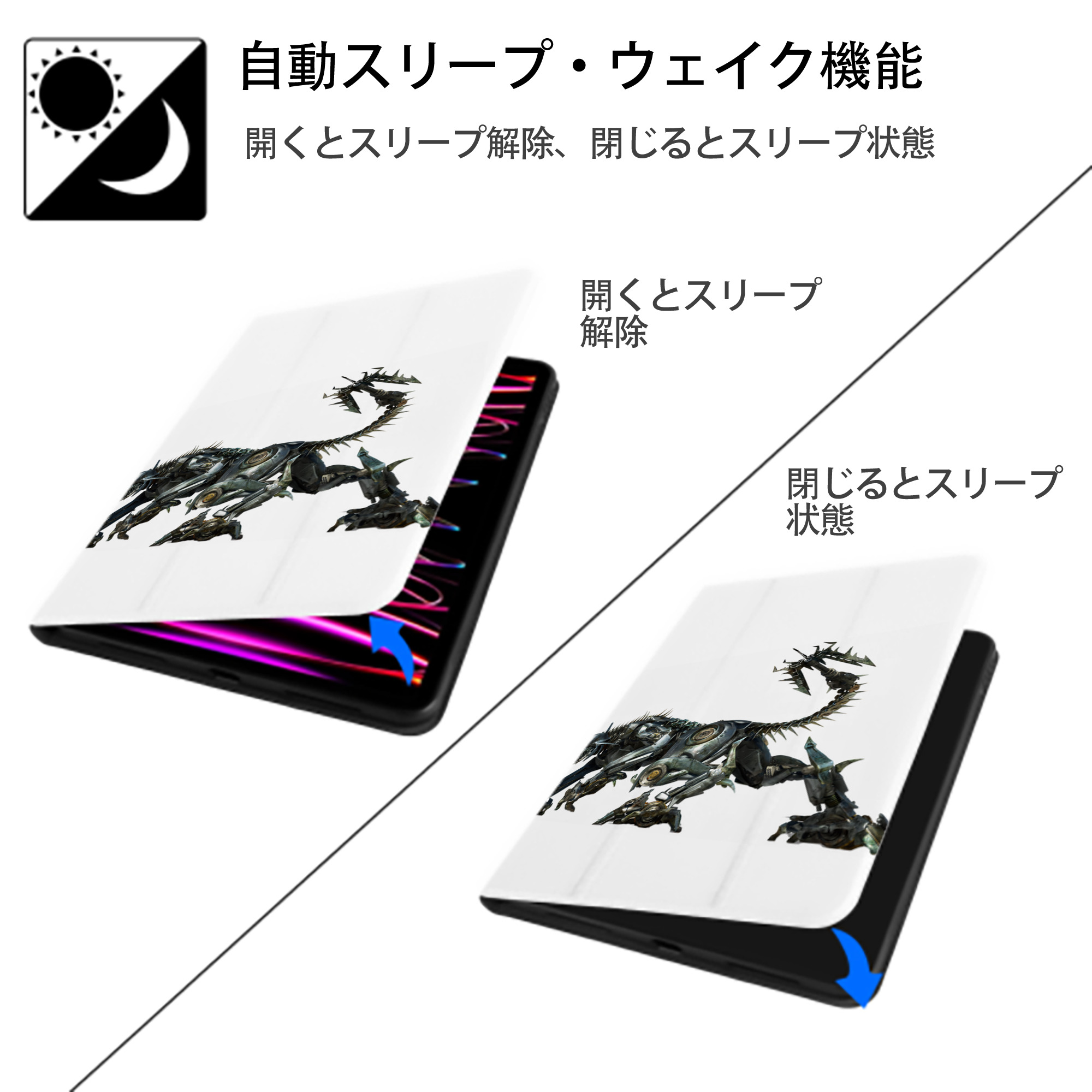Transformers トランスフォーマー IPad ケース ペン収納付き 三つ折りスタンド PUレザー×シリコン 対応機種9.5/10.5/10.9インチ