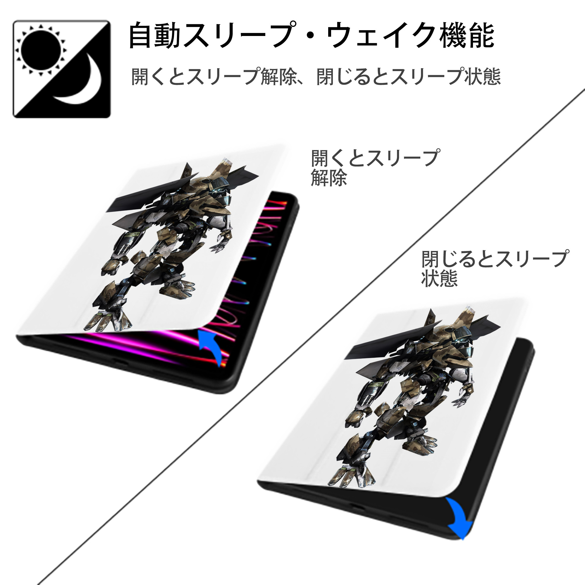 Transformers トランスフォーマー IPad ケース ペン収納付き 三つ折りスタンド PUレザー×シリコン 対応機種9.5/10.5/10.9インチ