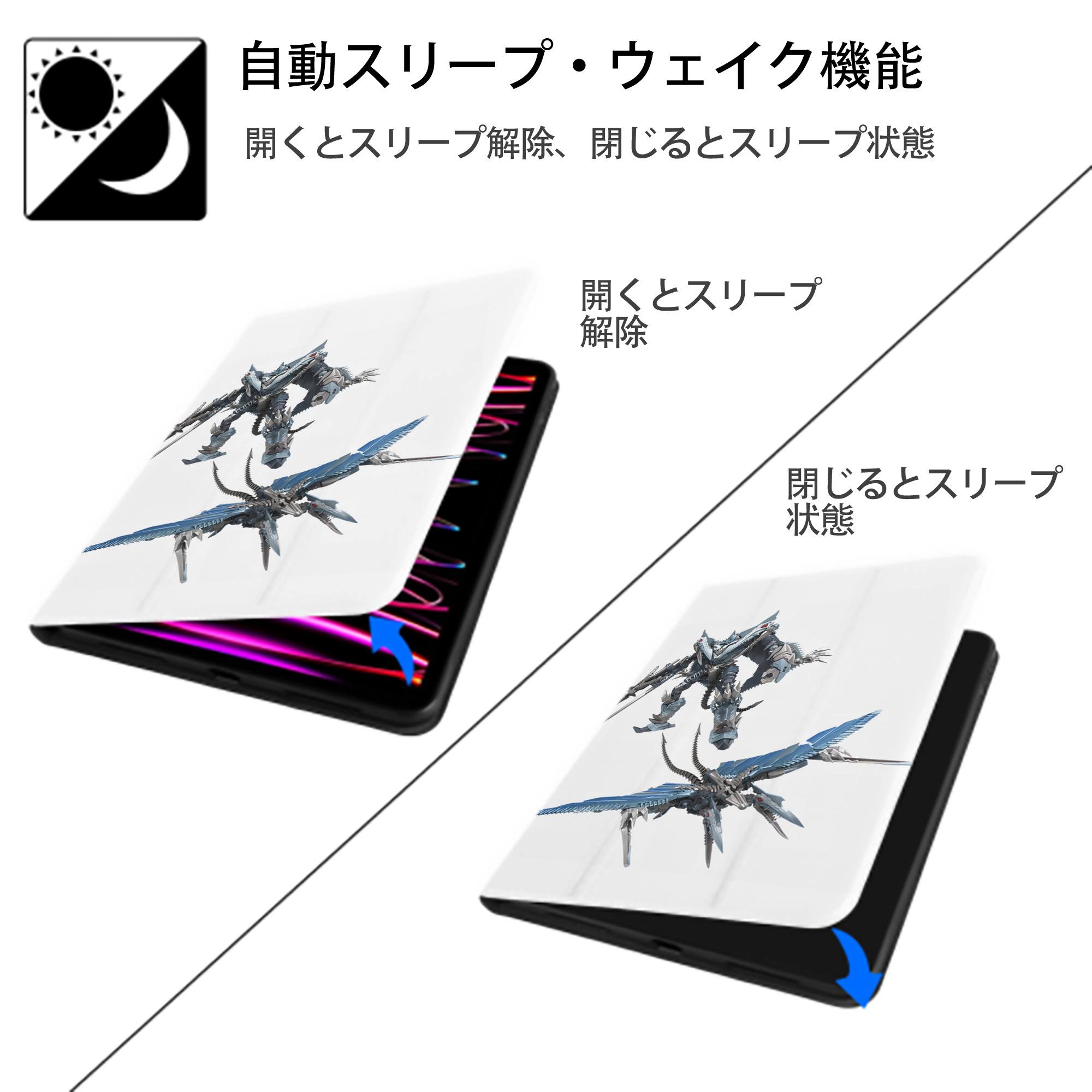 Transformers トランスフォーマー IPad ケース ペン収納付き 三つ折りスタンド PUレザー×シリコン 対応機種9.5/10.5/10.9インチ
