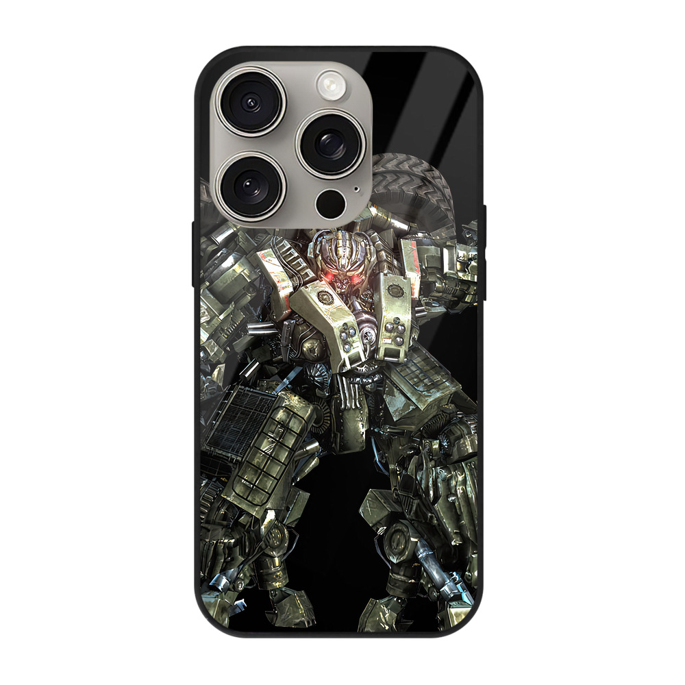 （画像用） Transformers トランスフォーマー 【iPhone15Pro対応】スマホケース 耐衝撃＆黄変防止 背面ガラス