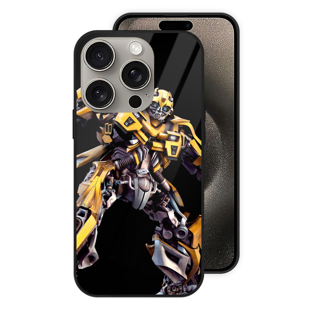 （画像用） Transformers トランスフォーマー 【iPhone15Pro対応】スマホケース 耐衝撃＆黄変防止 背面ガラス