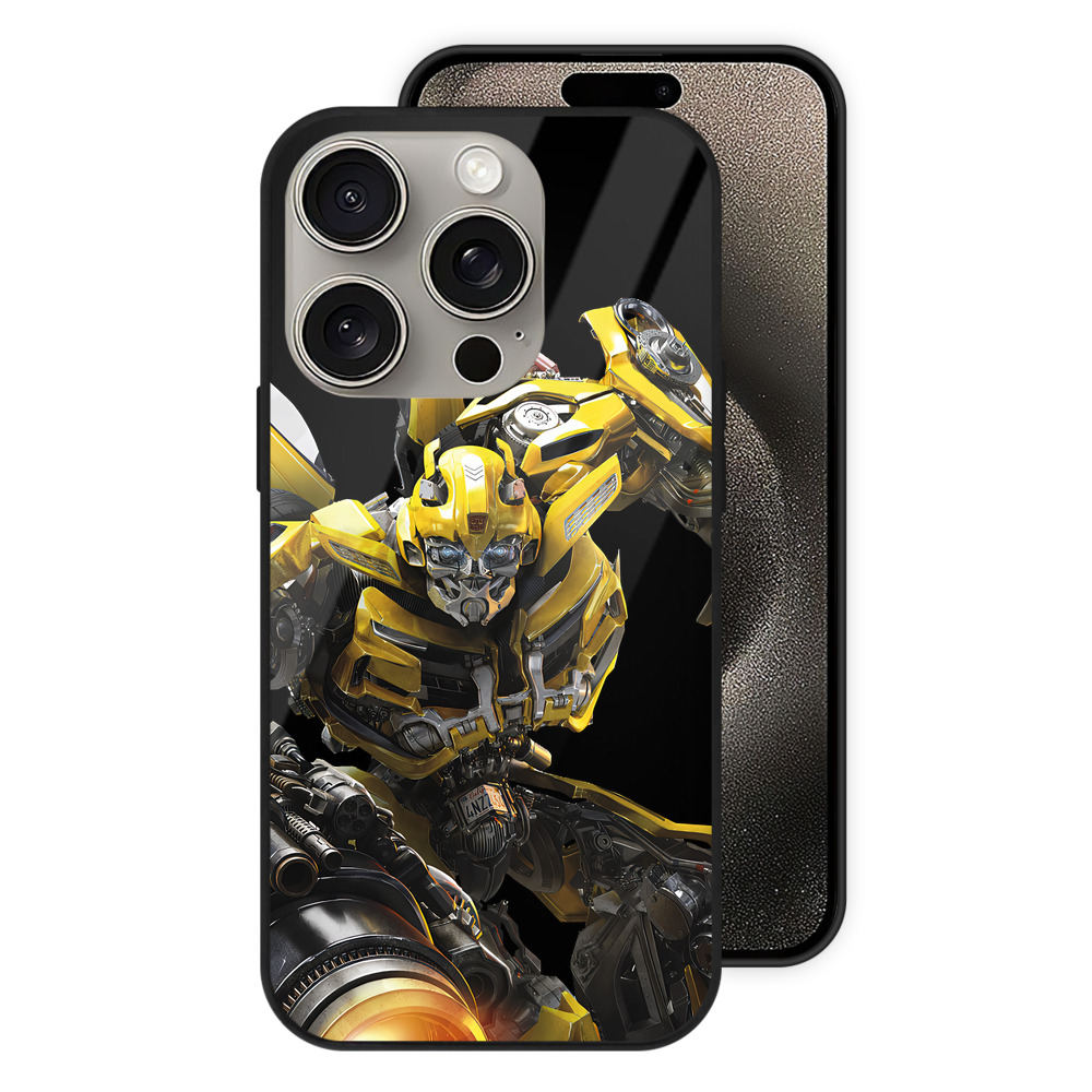 （画像用） Transformers トランスフォーマー 【iPhone15Pro対応】スマホケース 耐衝撃＆黄変防止 背面ガラス