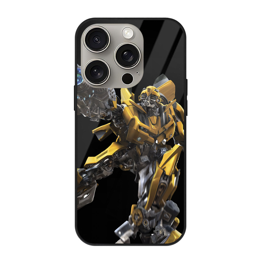 （画像用） Transformers トランスフォーマー 【iPhone15Pro対応】スマホケース 耐衝撃＆黄変防止 背面ガラス