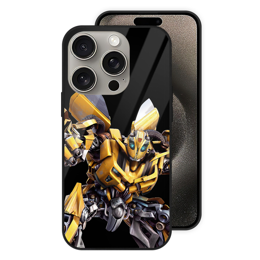（画像用） Transformers トランスフォーマー 【iPhone15Pro対応】スマホケース 耐衝撃＆黄変防止 背面ガラス