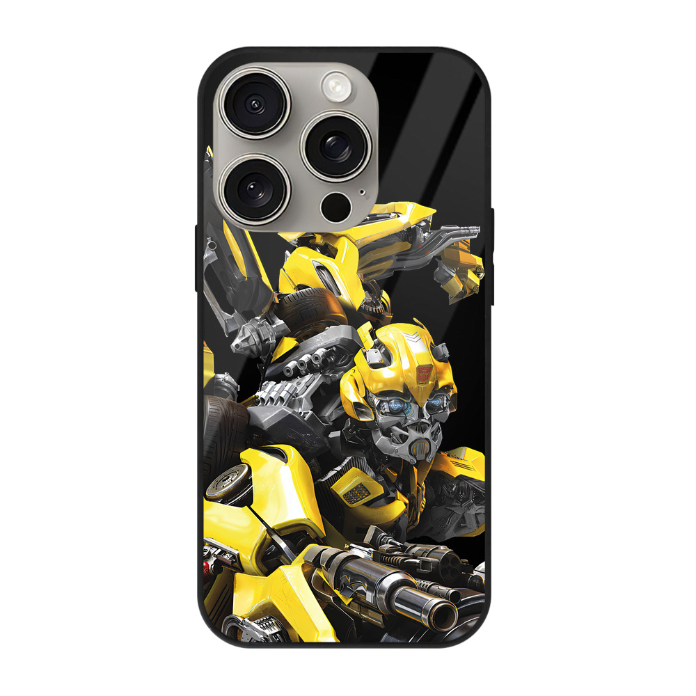 （画像用） Transformers トランスフォーマー 【iPhone15Pro対応】スマホケース 耐衝撃＆黄変防止 背面ガラス