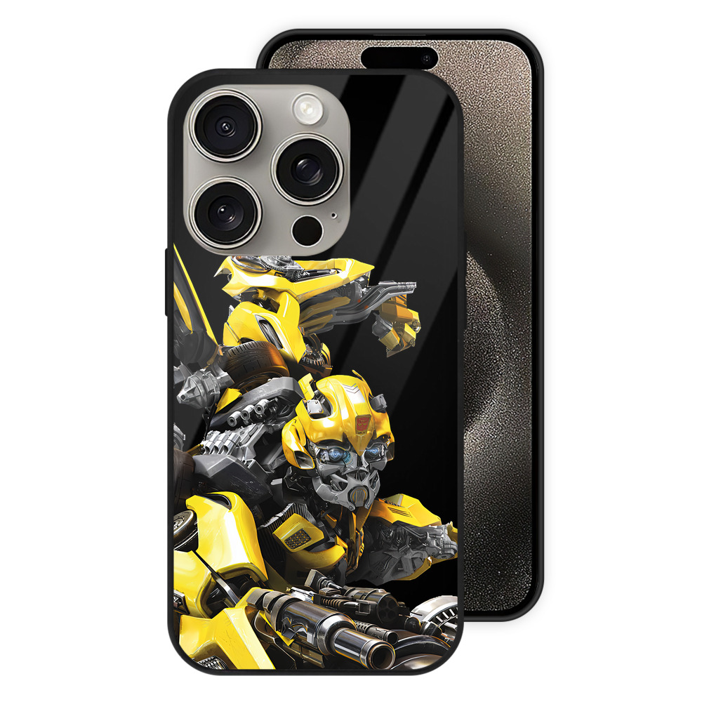 （画像用） Transformers トランスフォーマー 【iPhone15Pro対応】スマホケース 耐衝撃＆黄変防止 背面ガラス