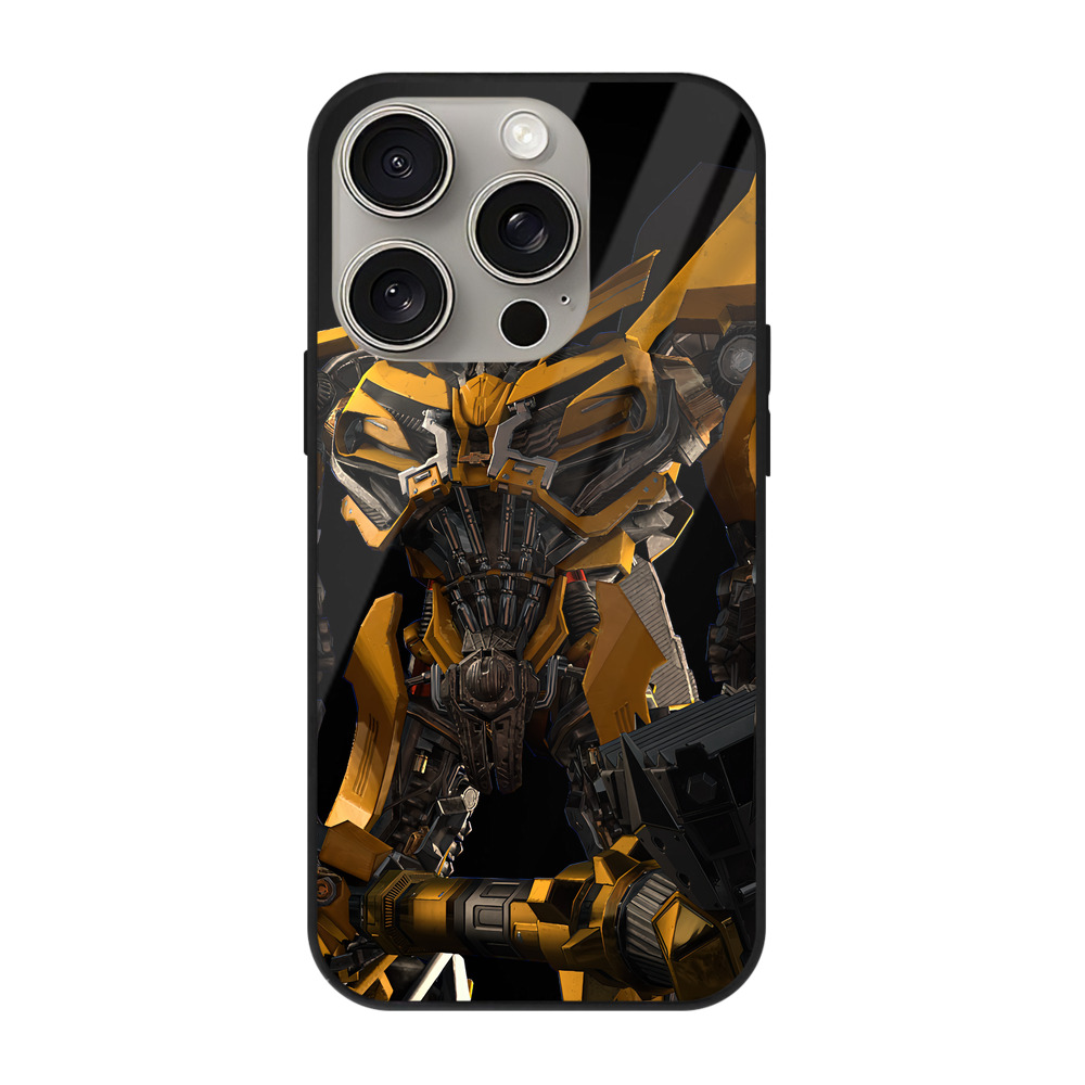 （画像用） Transformers トランスフォーマー 【iPhone15Pro対応】スマホケース 耐衝撃＆黄変防止 背面ガラス