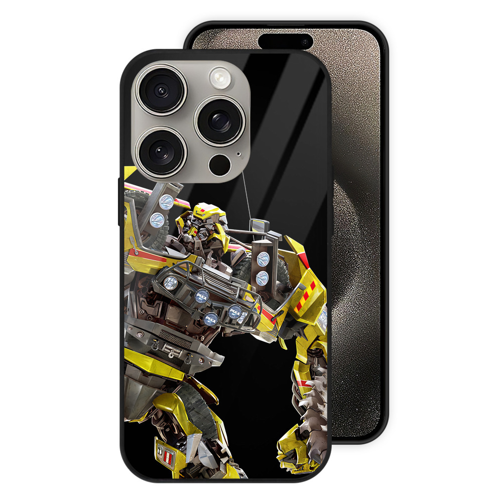 （画像用） Transformers トランスフォーマー 【iPhone15Pro対応】スマホケース 耐衝撃＆黄変防止 背面ガラス