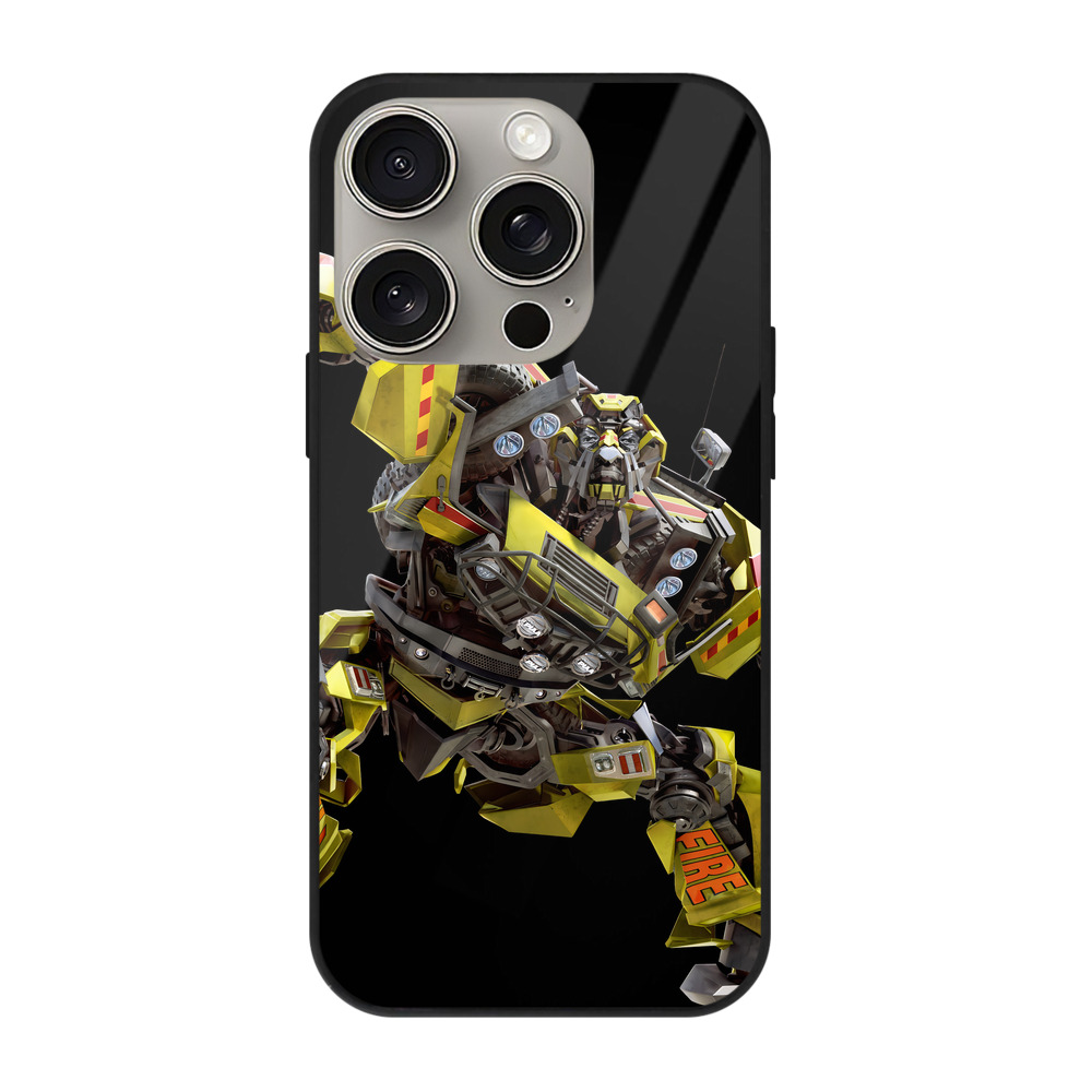（画像用） Transformers トランスフォーマー 【iPhone15Pro対応】スマホケース 耐衝撃＆黄変防止 背面ガラス