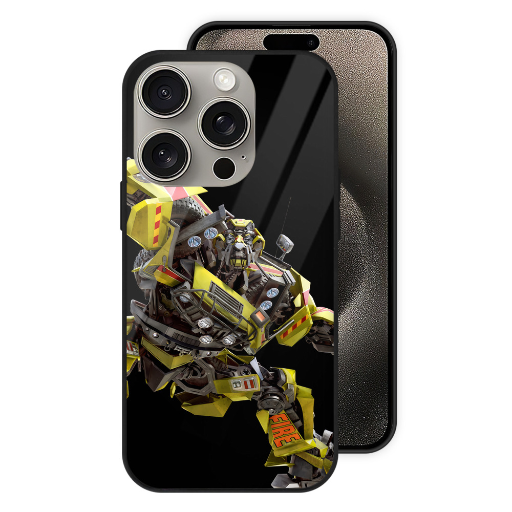 （画像用） Transformers トランスフォーマー 【iPhone15Pro対応】スマホケース 耐衝撃＆黄変防止 背面ガラス