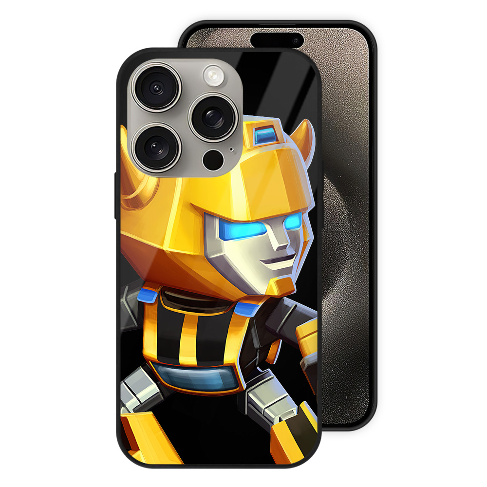 （画像用） Transformers トランスフォーマー 【iPhone15Pro対応】スマホケース 耐衝撃＆黄変防止 背面ガラス