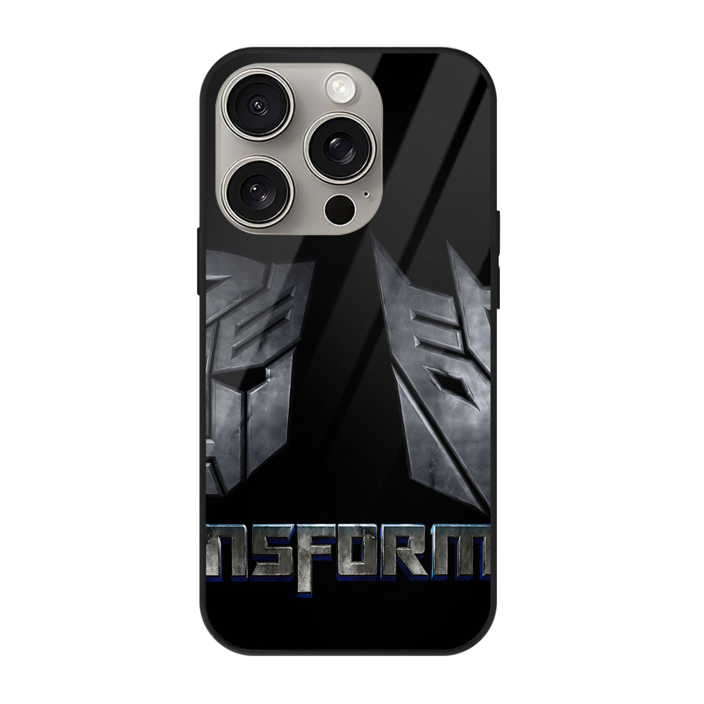 （画像用） Transformers トランスフォーマー 【iPhone15Pro対応】スマホケース 耐衝撃＆黄変防止 背面ガラス