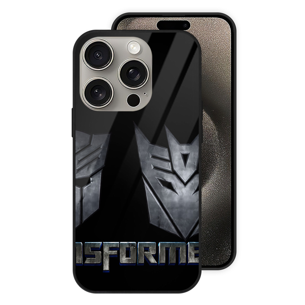 （画像用） Transformers トランスフォーマー 【iPhone15Pro対応】スマホケース 耐衝撃＆黄変防止 背面ガラス