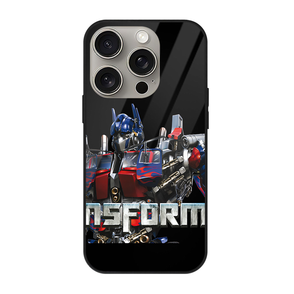 （画像用） Transformers トランスフォーマー 【iPhone15Pro対応】スマホケース 耐衝撃＆黄変防止 背面ガラス