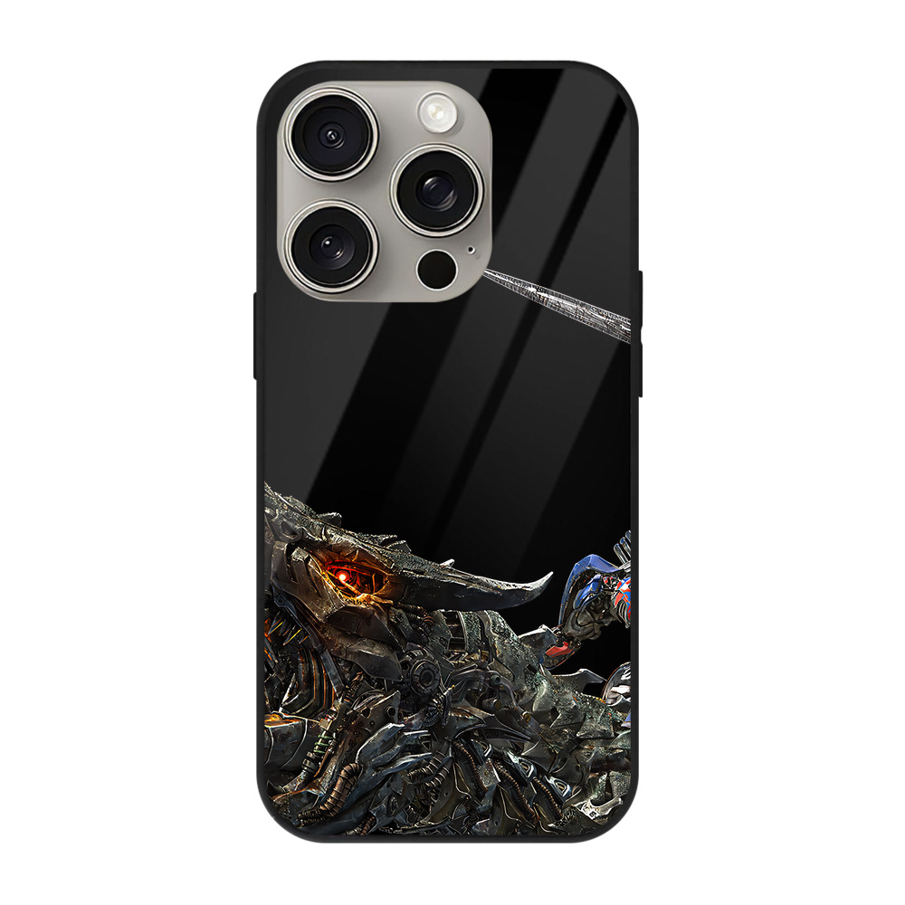（画像用） Transformers トランスフォーマー 【iPhone15Pro対応】スマホケース 耐衝撃＆黄変防止 背面ガラス