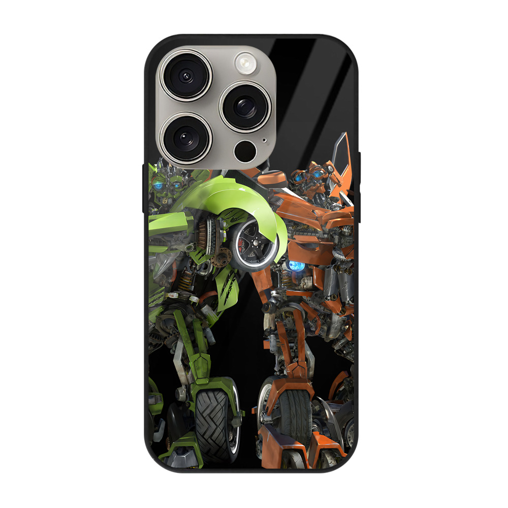 （画像用） Transformers トランスフォーマー 【iPhone15Pro対応】スマホケース 耐衝撃＆黄変防止 背面ガラス
