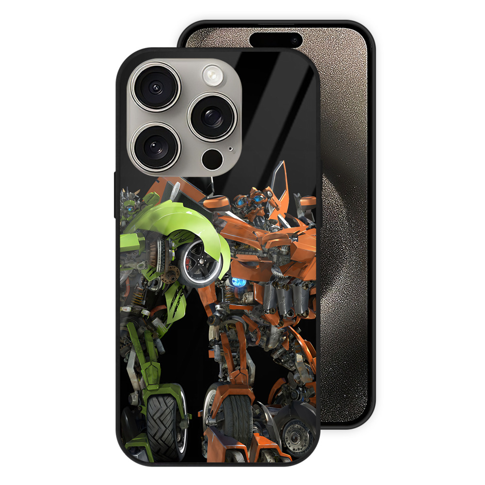 （画像用） Transformers トランスフォーマー 【iPhone15Pro対応】スマホケース 耐衝撃＆黄変防止 背面ガラス