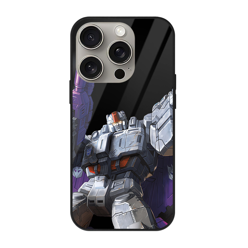 （画像用） Transformers トランスフォーマー 【iPhone15Pro対応】スマホケース 耐衝撃＆黄変防止 背面ガラス